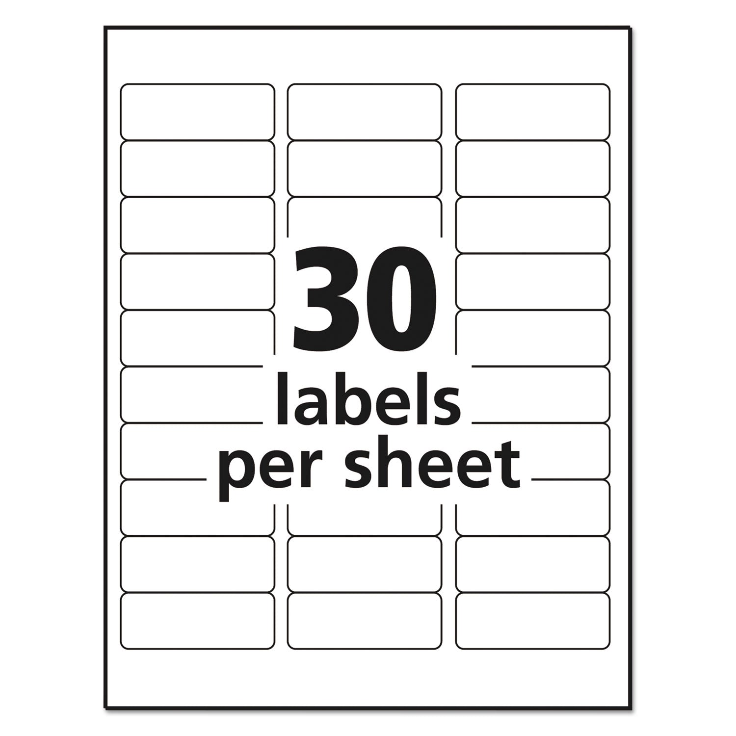 Avery® Matte Clear Easy Peel Mailing Labels W/ Sure Feed Technology, Inkjet Printers, 1 X 2.63, Clear, 30/sheet, 10 Sheets/pack
