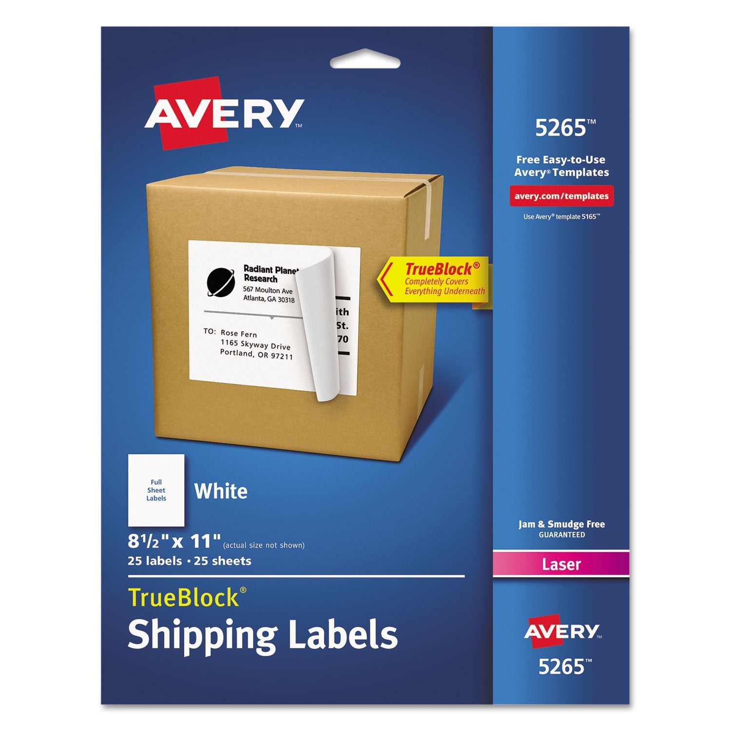 Shipping Labels with TrueBlock | 8.5x11 | 25/pack