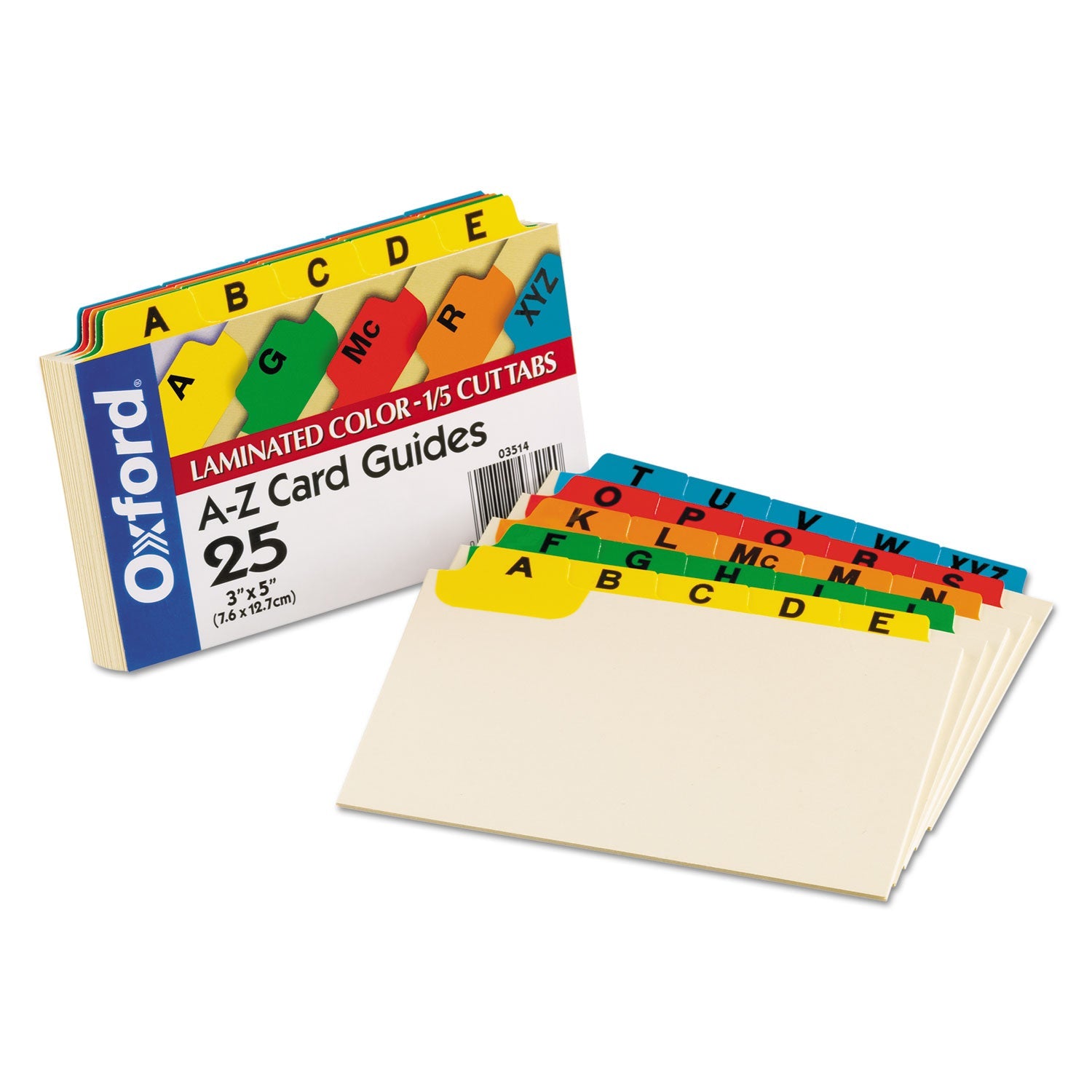 A-Z Index Card Guides | 3x5 Manila, 25/Set