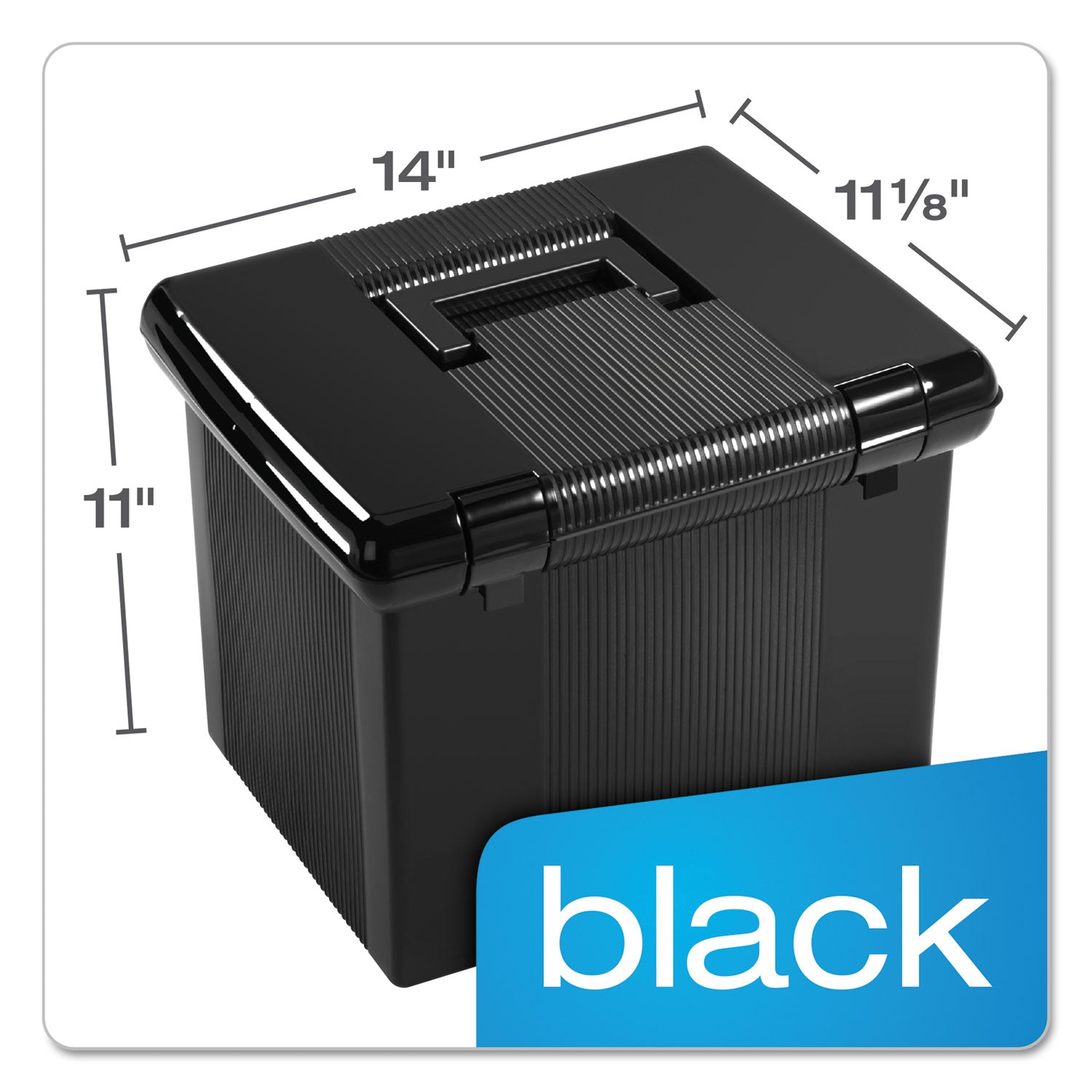 Pendaflex® Portable File Boxes, Letter Files, 13.88" X 14" X 11.13", Black