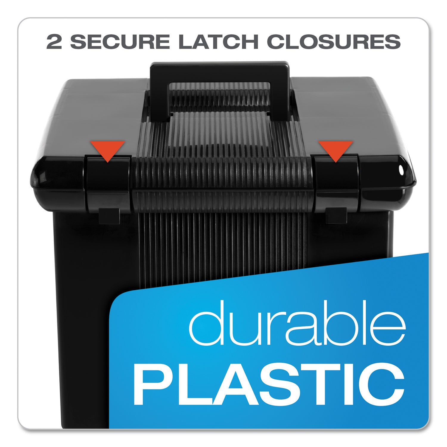 Pendaflex® Portable File Boxes, Letter Files, 13.88" X 14" X 11.13", Black