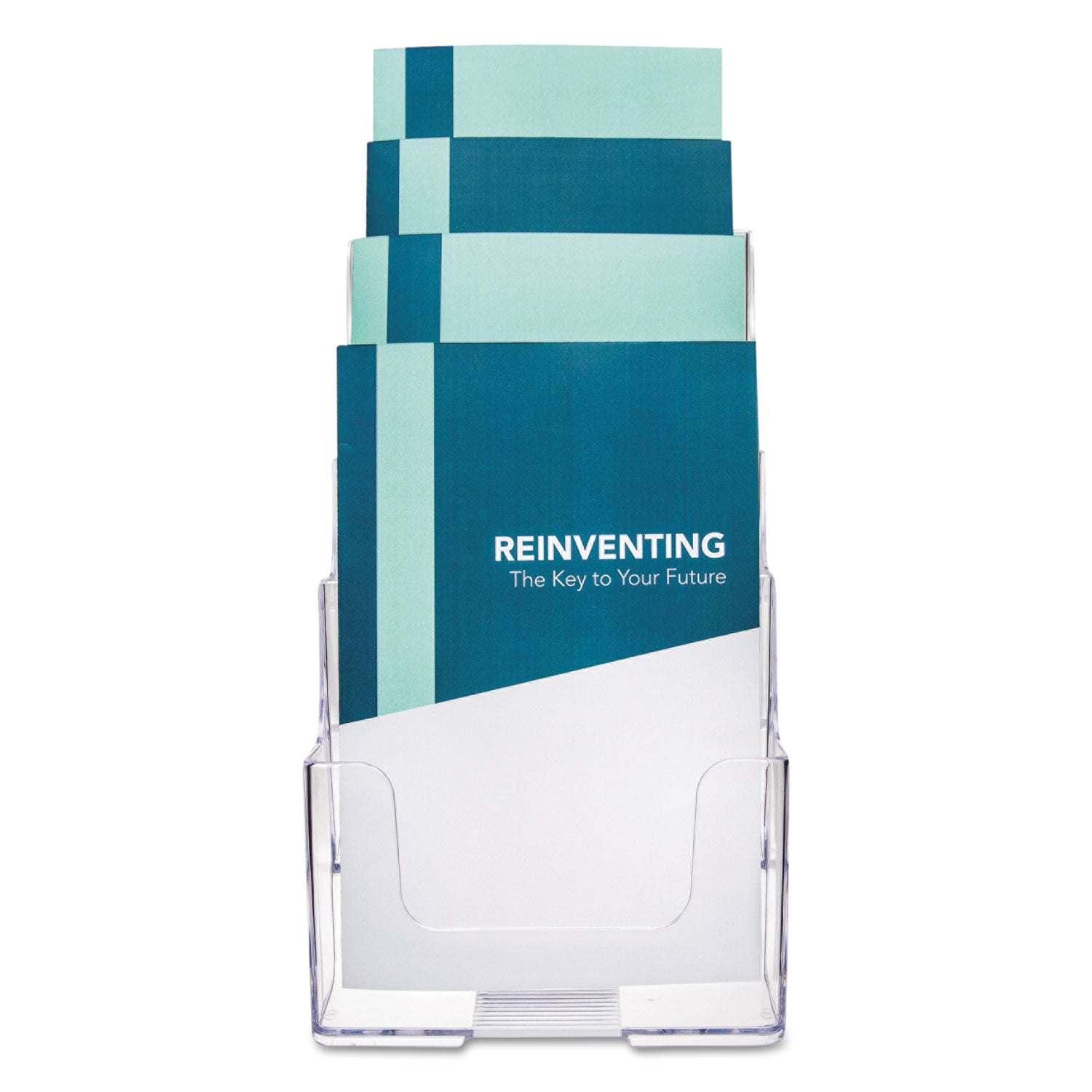 deflecto® 4-Compartment Docuholder, Booklet Size, 6.88w X 6.25d X 10h, Clear