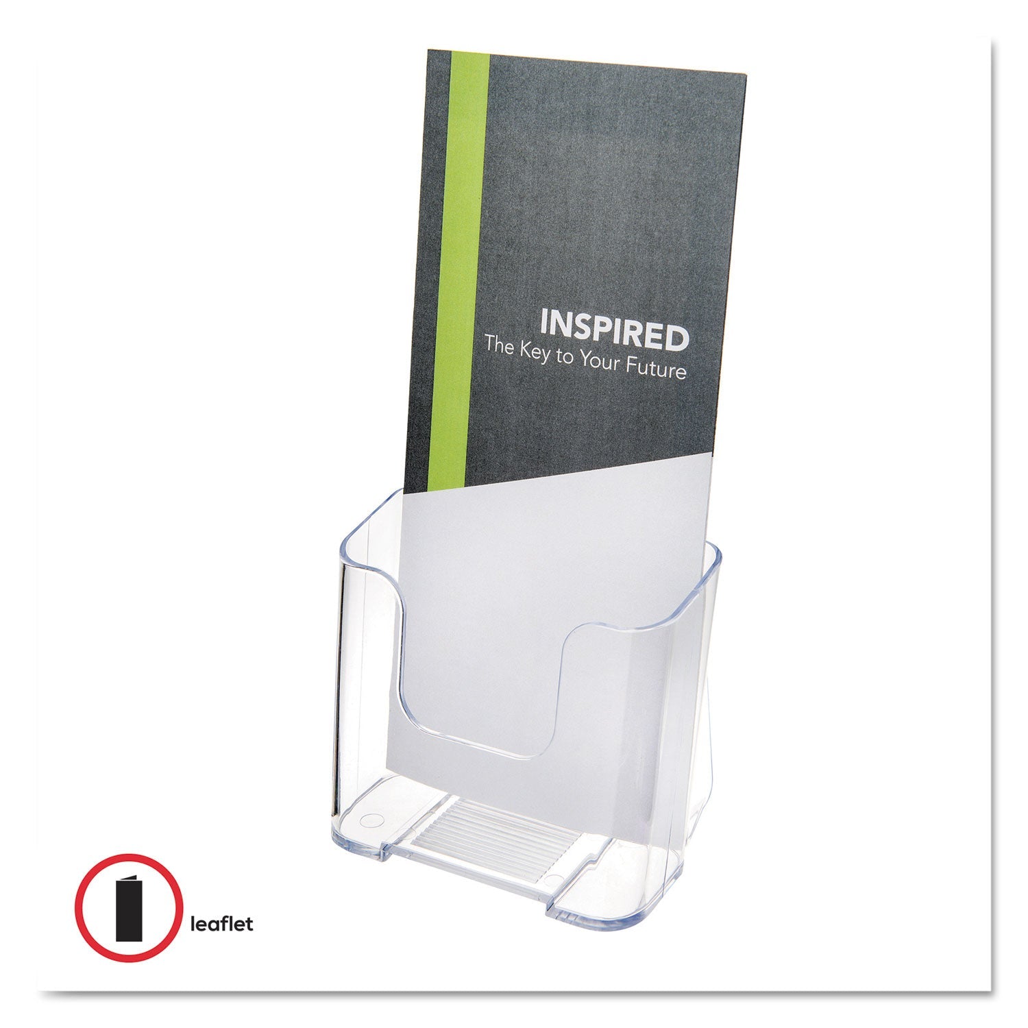 deflecto® Docuholder For Countertop/wall-Mount, Leaflet Size, 4.25w X 3.25d X 7.75h, Clear