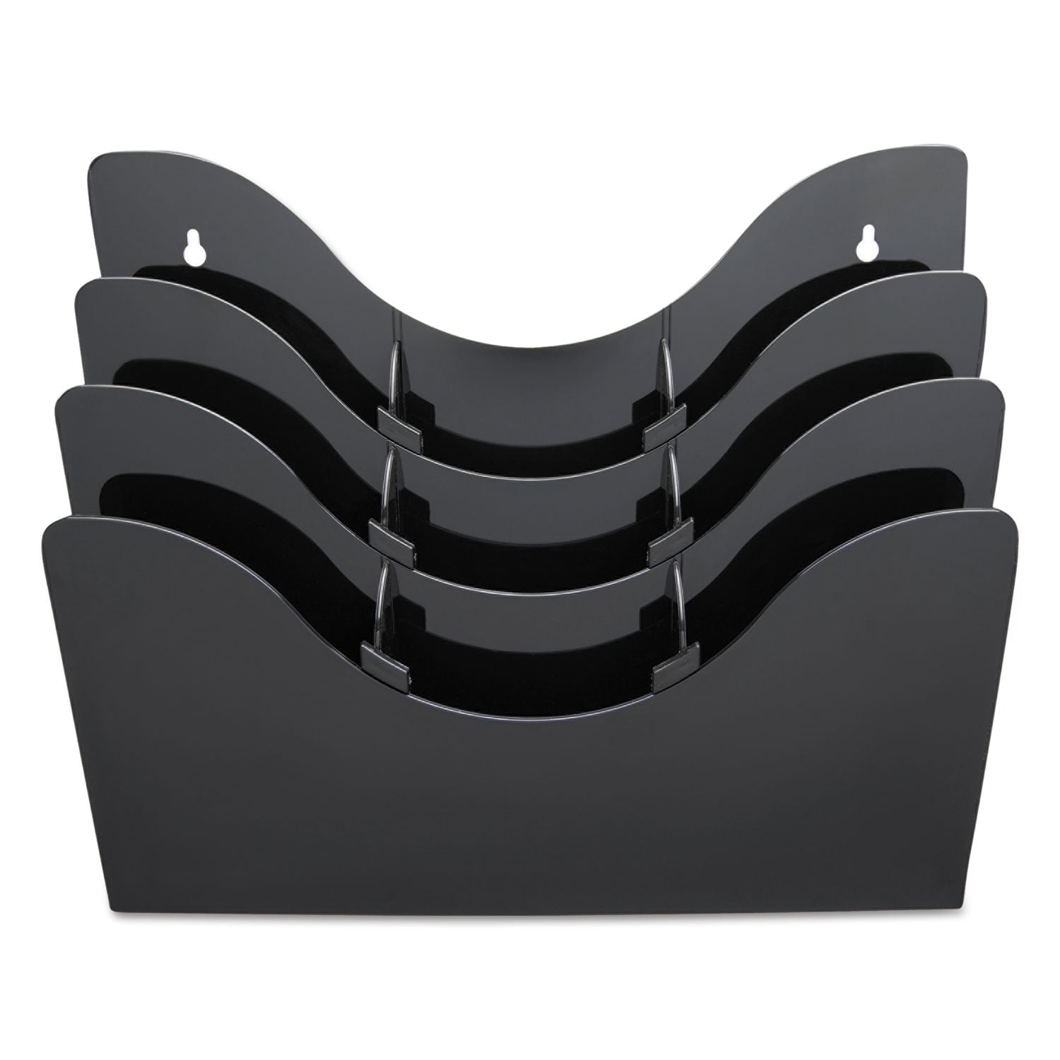 deflecto® 3-Tier Document Organizer W/6 Removable Dividers, 13.38w X 3.5d X 11.5h, Black