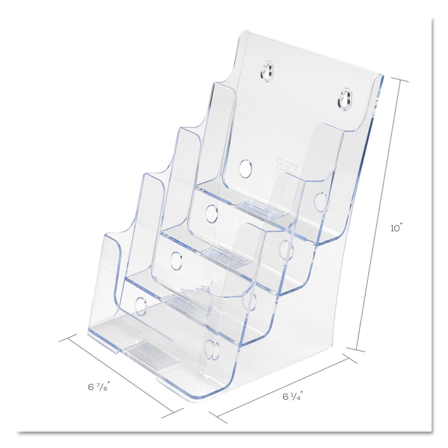 deflecto® 4-Compartment Docuholder, Booklet Size, 6.88w X 6.25d X 10h, Clear