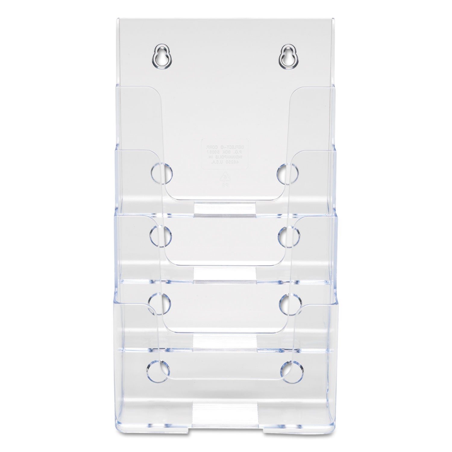 deflecto® 4-Compartment Docuholder, Booklet Size, 6.88w X 6.25d X 10h, Clear