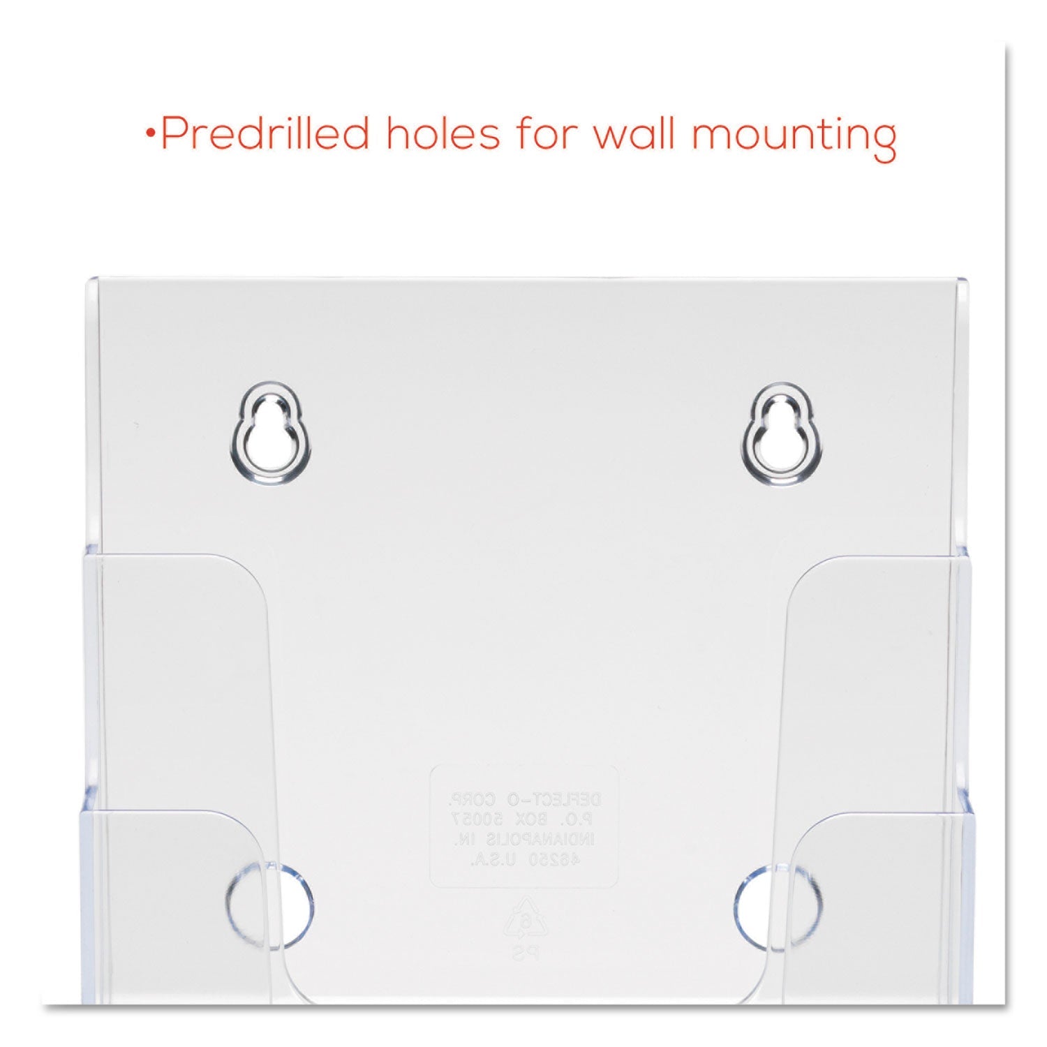 deflecto® 4-Compartment Docuholder, Booklet Size, 6.88w X 6.25d X 10h, Clear