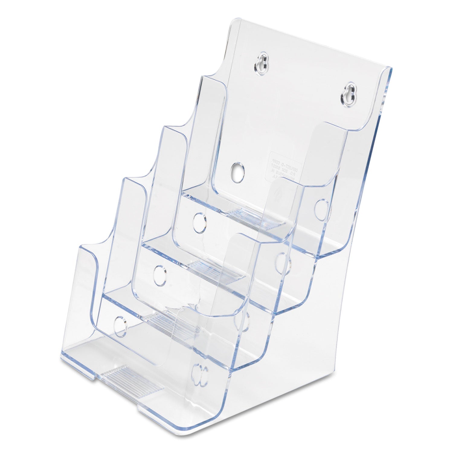 deflecto® 4-Compartment Docuholder, Booklet Size, 6.88w X 6.25d X 10h, Clear