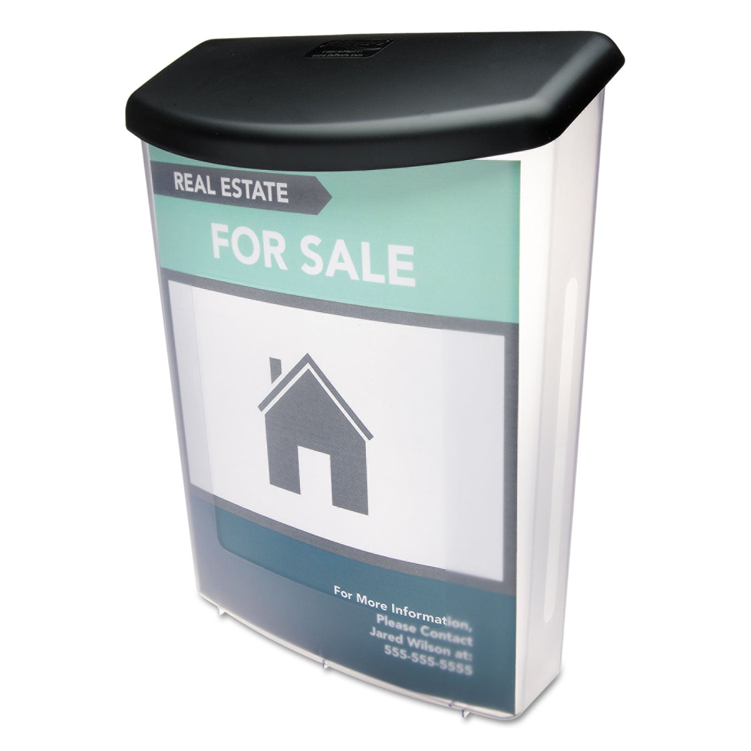 deflecto® Outdoor Literature Box, 10w X 4.5d X 13.13h, Clear/black