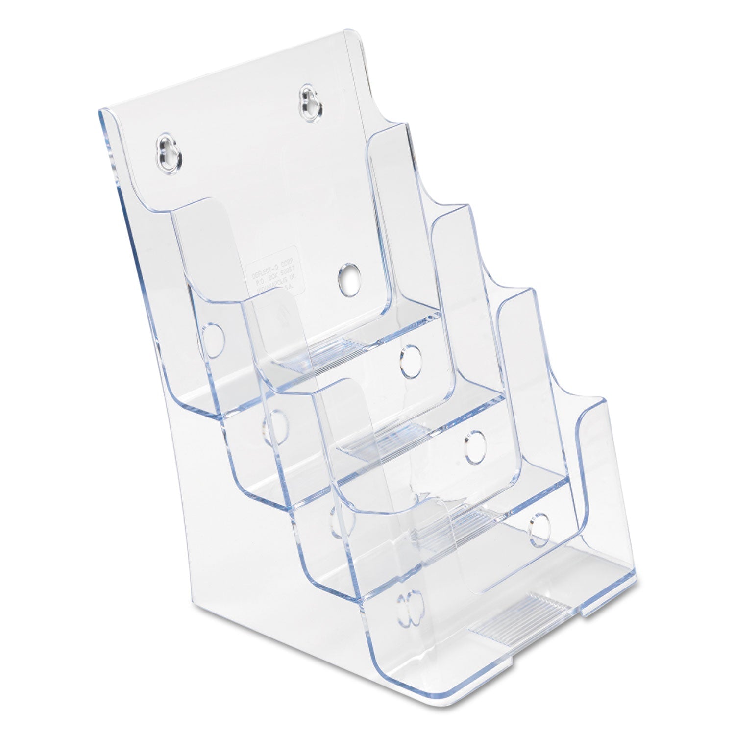 deflecto® 4-Compartment Docuholder, Booklet Size, 6.88w X 6.25d X 10h, Clear