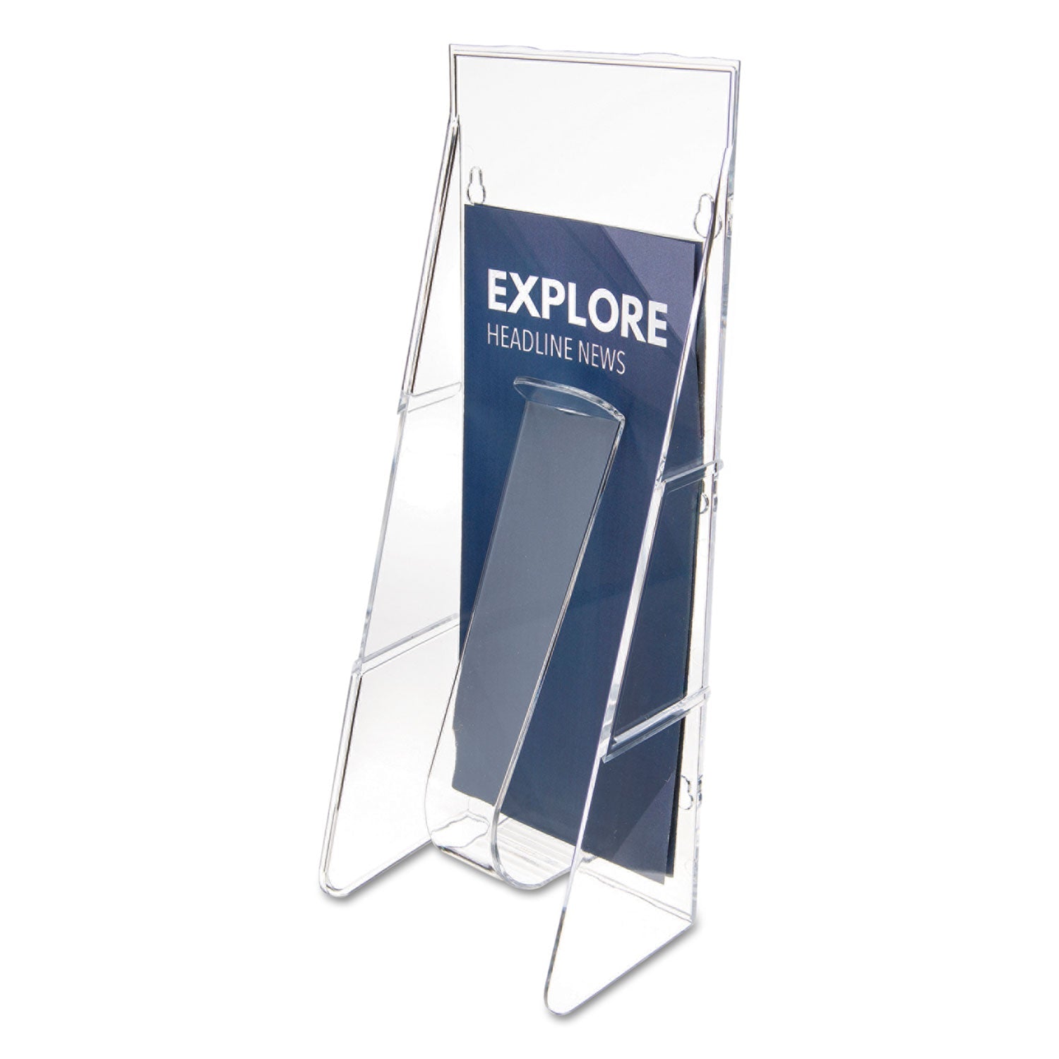 deflecto® Stand-Tall Wall-Mount Literature Rack, Leaflet, 4.56w X 3.25d X 11.88h, Clear