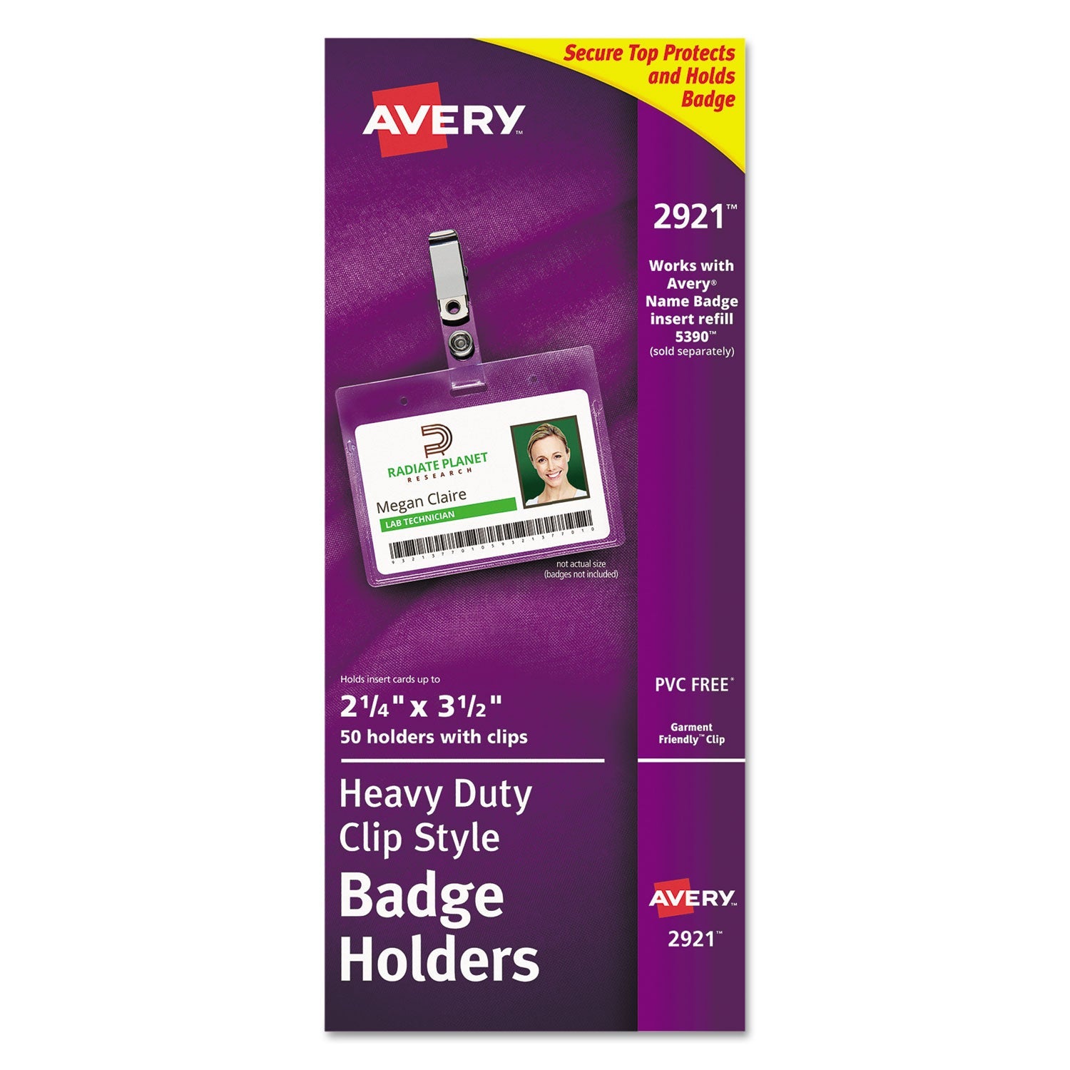 Secure Top Clip-Style Badge Holders | 50/box