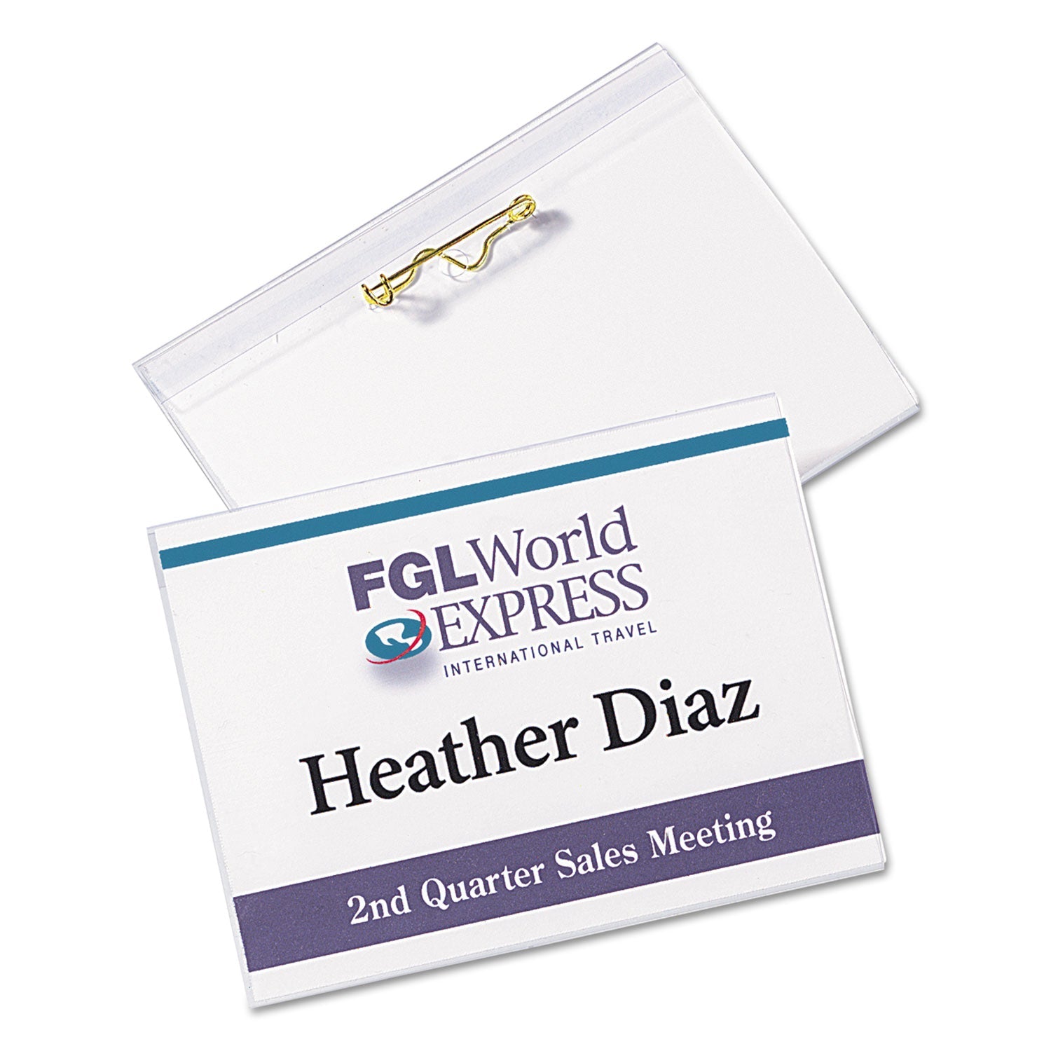 Avery® Pin-Style Badge Holder With Laser/inkjet Insert, Top Load, 4 X 3, White, 100/box