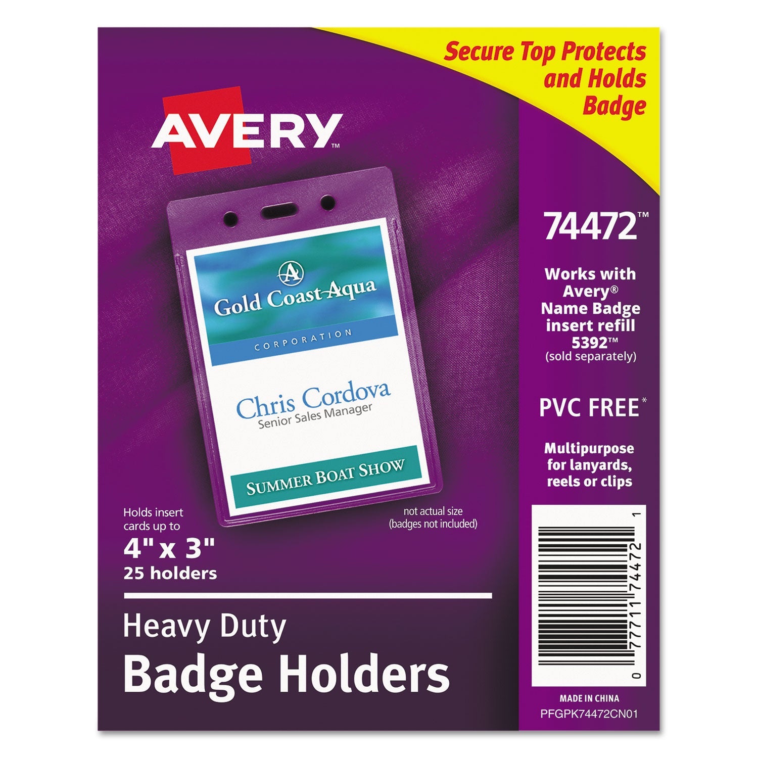 Heavy-Duty Badge Holders | Vertical | 25/pack