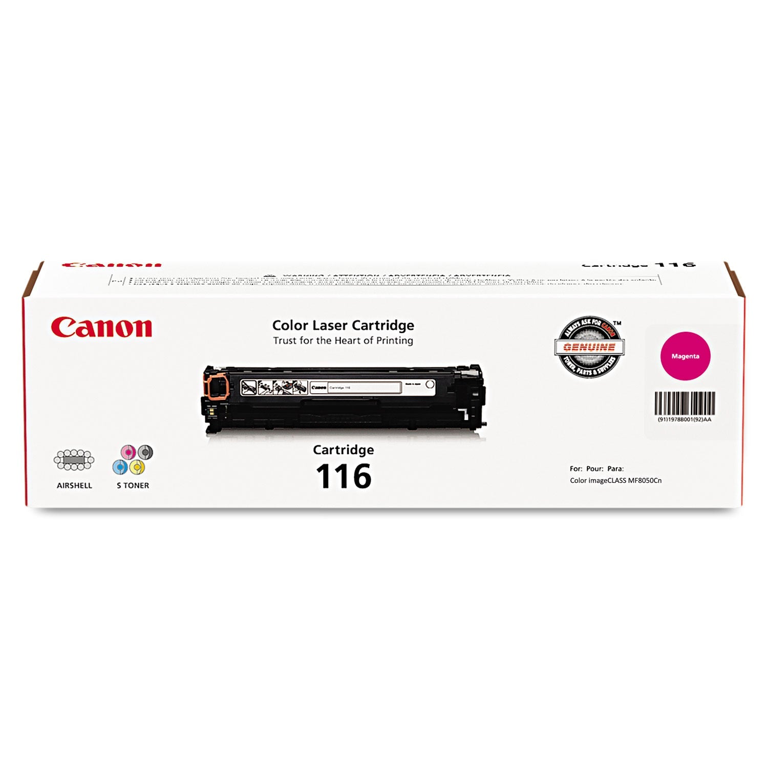 Canon® 1978b001 (116) Toner, 1,500 Page-Yield, Magenta