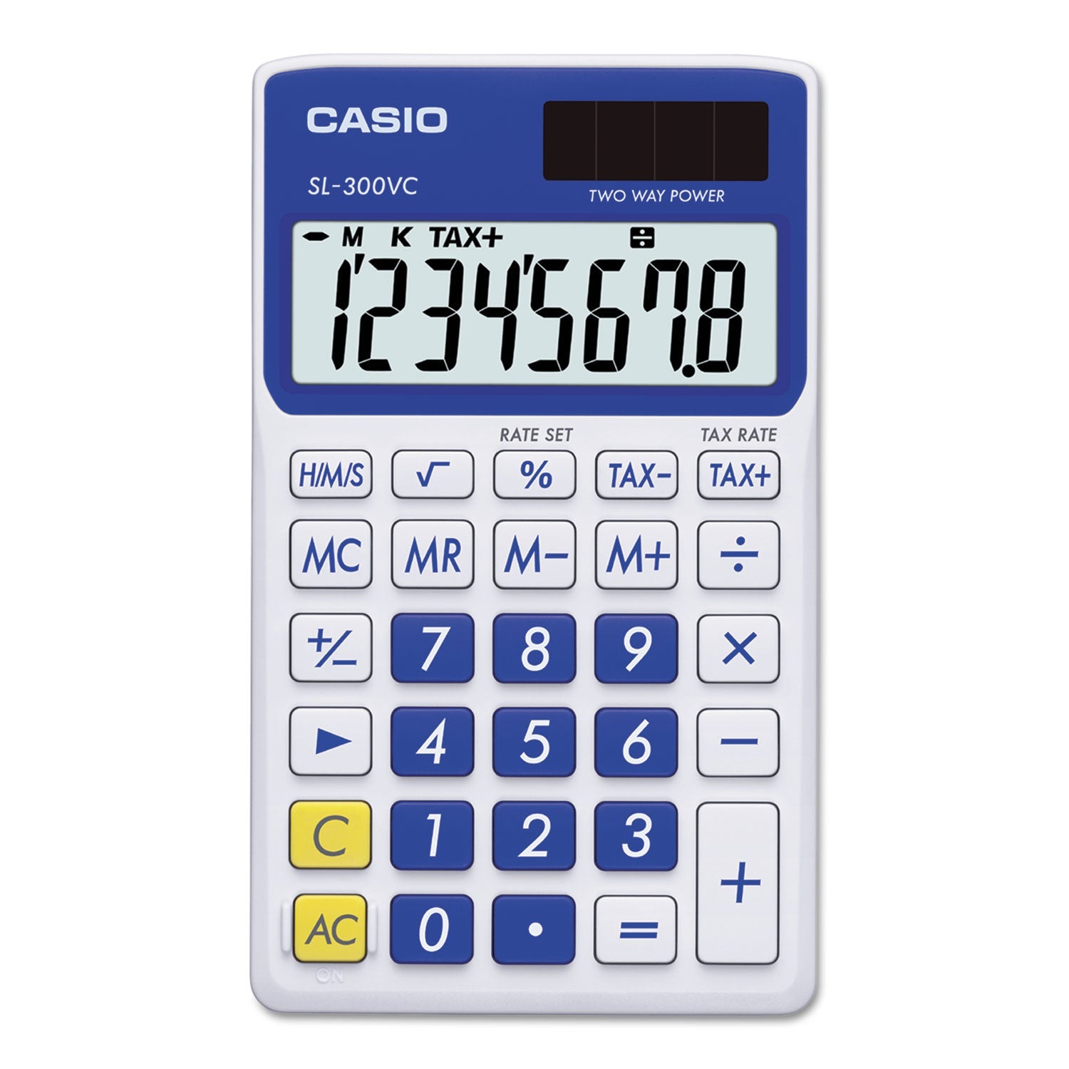 Casio Handheld Calculator | 8-Digit LCD, Blue