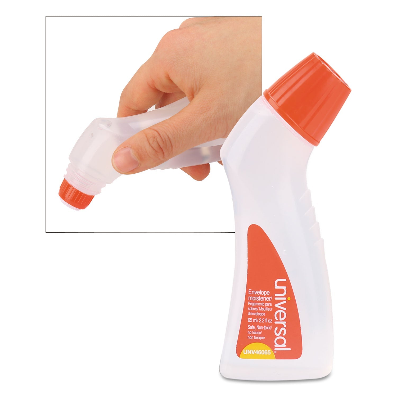 Universal® Envelope Moistener With Adhesive, 2.2 Oz Bottle, Clear