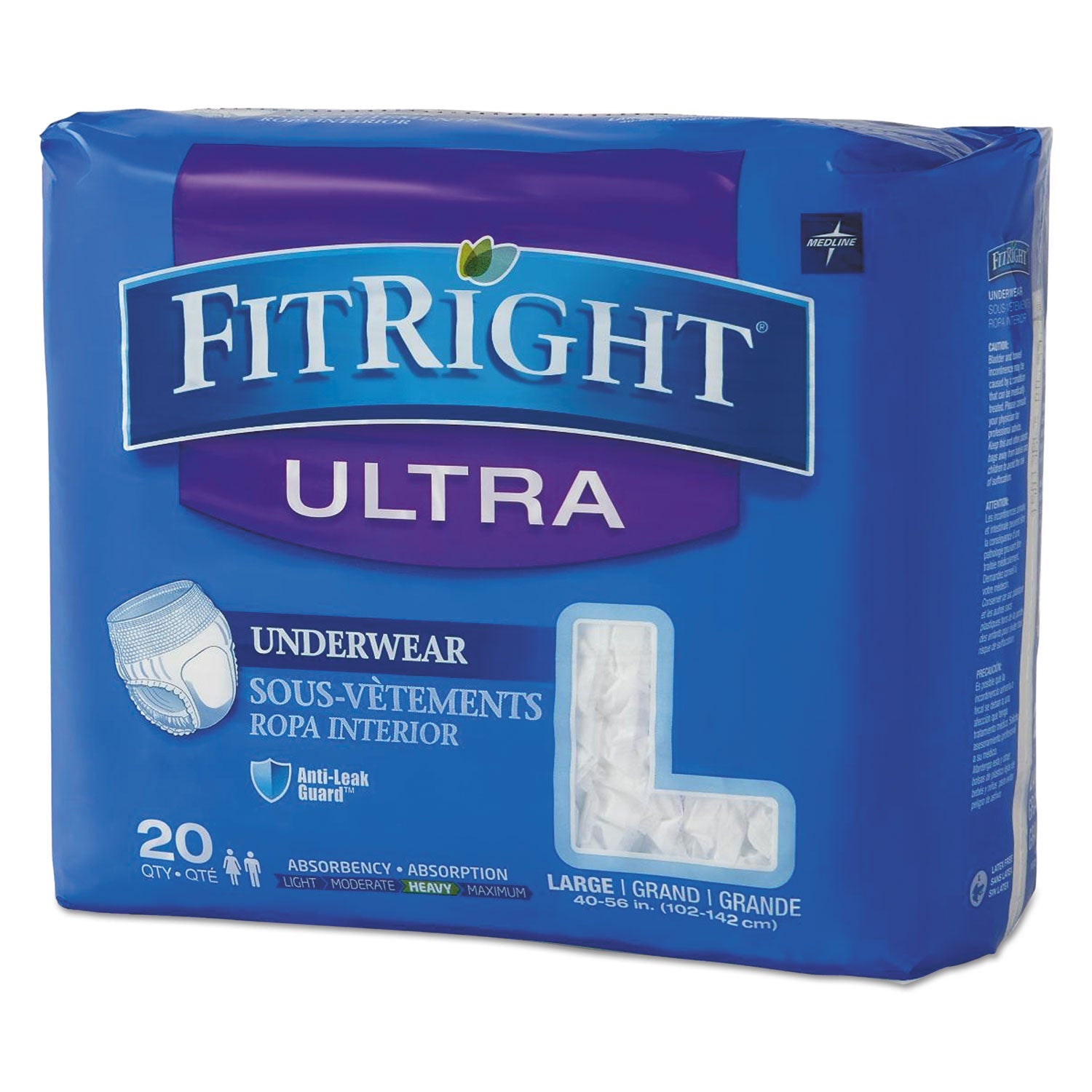 Medline Fitright Ultra Protective Underwear | Lrg