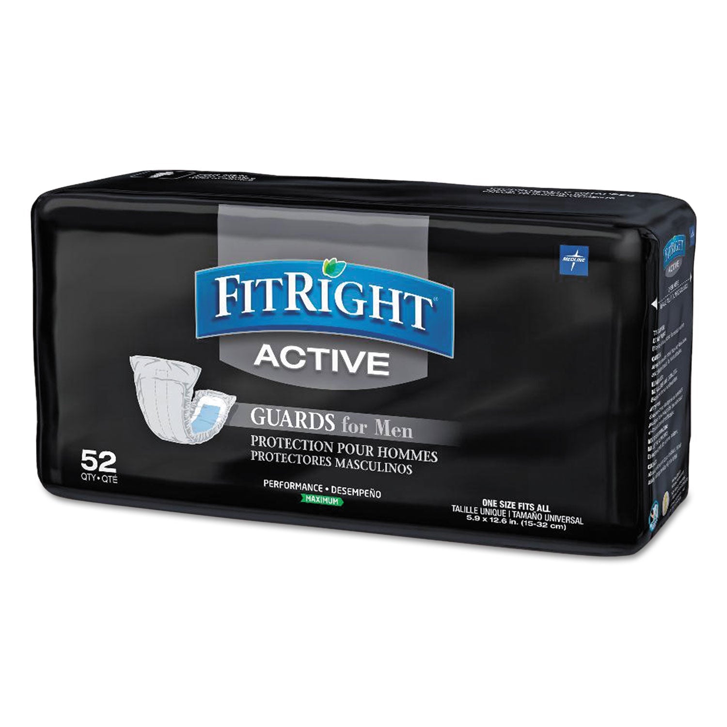 Medline Fitright Active Male Guards | 52/Pack