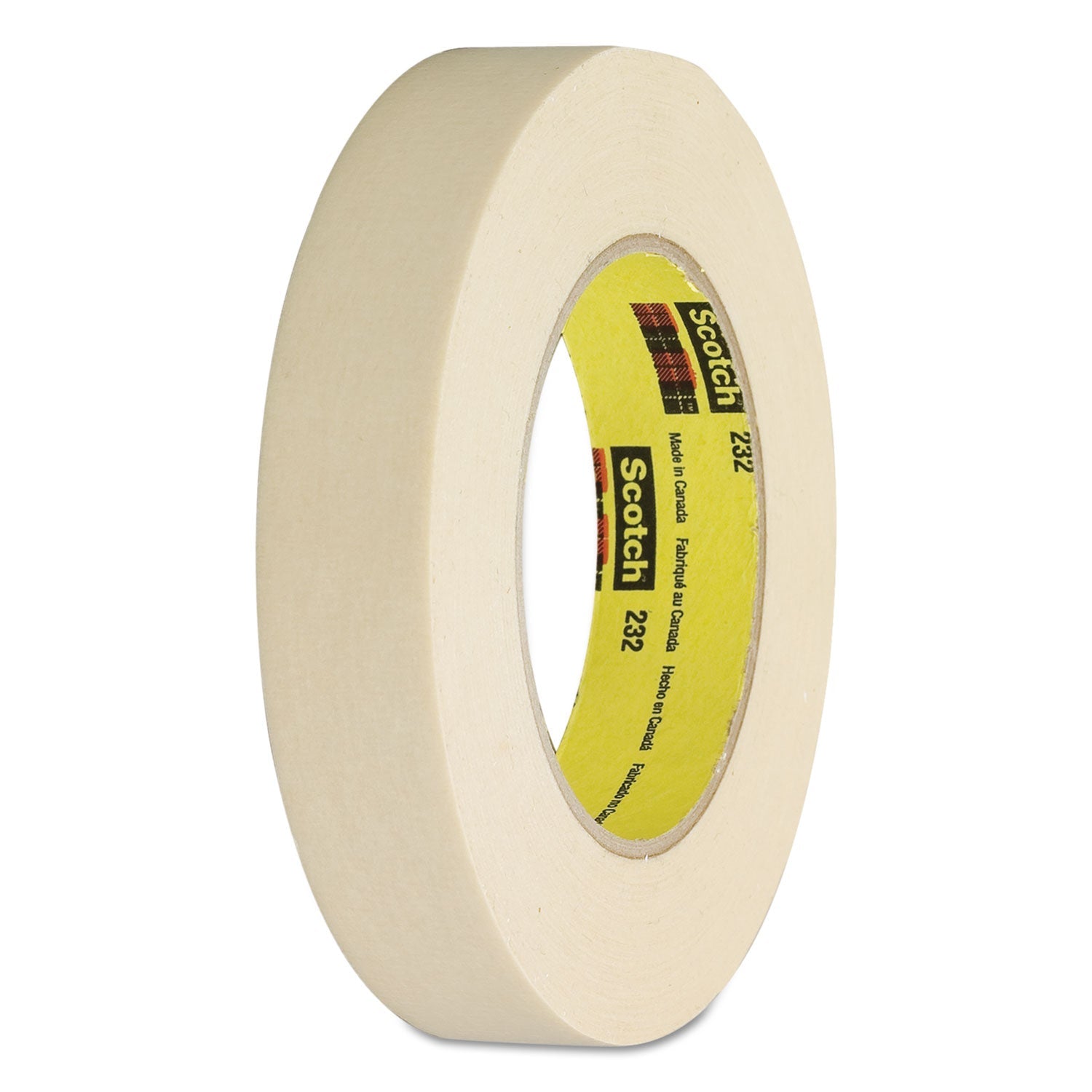 Scotch® High-Performance Masking Tape 232, 3" Core, 24 Mm X 55 M, Tan