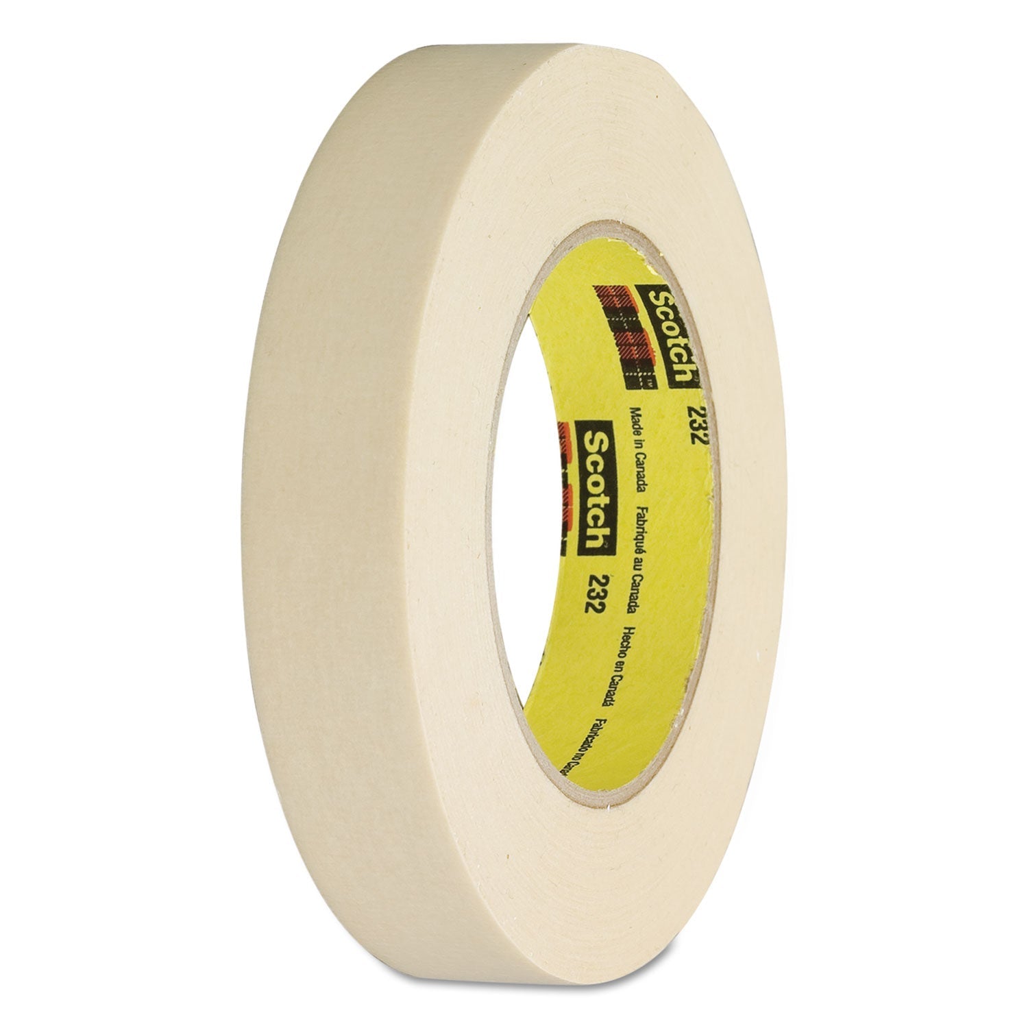 Scotch® High-Performance Masking Tape 232, 3" Core, 12 Mm X 55 M, Tan