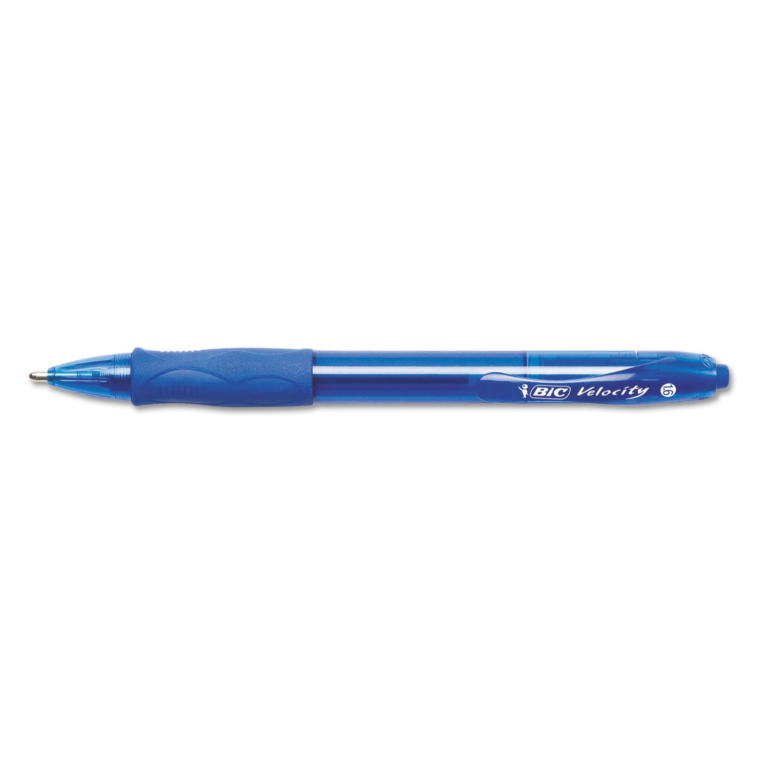 BIC® Glide Bold Ballpoint Pen, Retractable, Bold 1.6 Mm, Blue Ink, Translucent Blue Barrel, Dozen