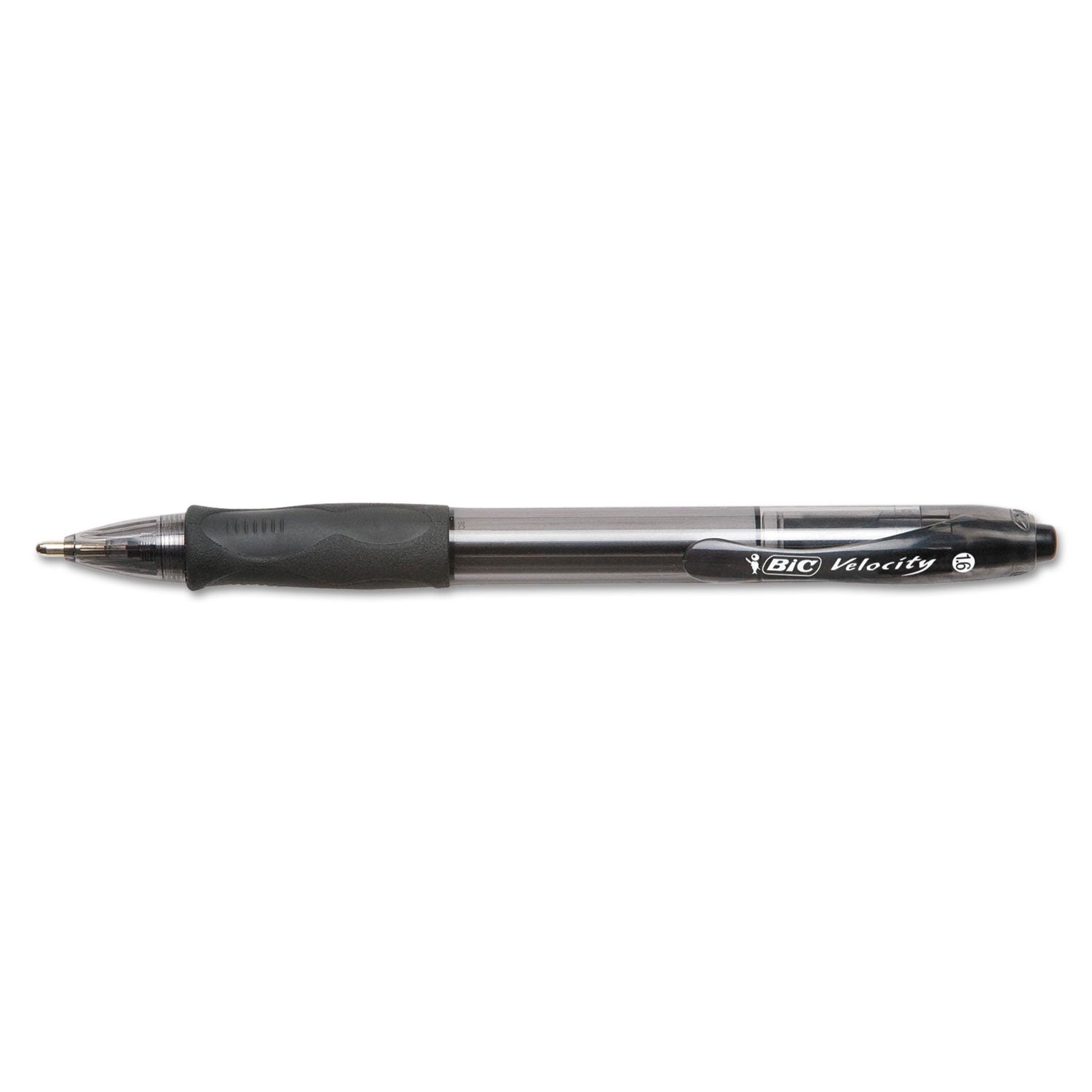 BIC® Glide Bold Ballpoint Pen, Retractable, Bold 1.6 Mm, Black Ink, Smoke Barrel, Dozen