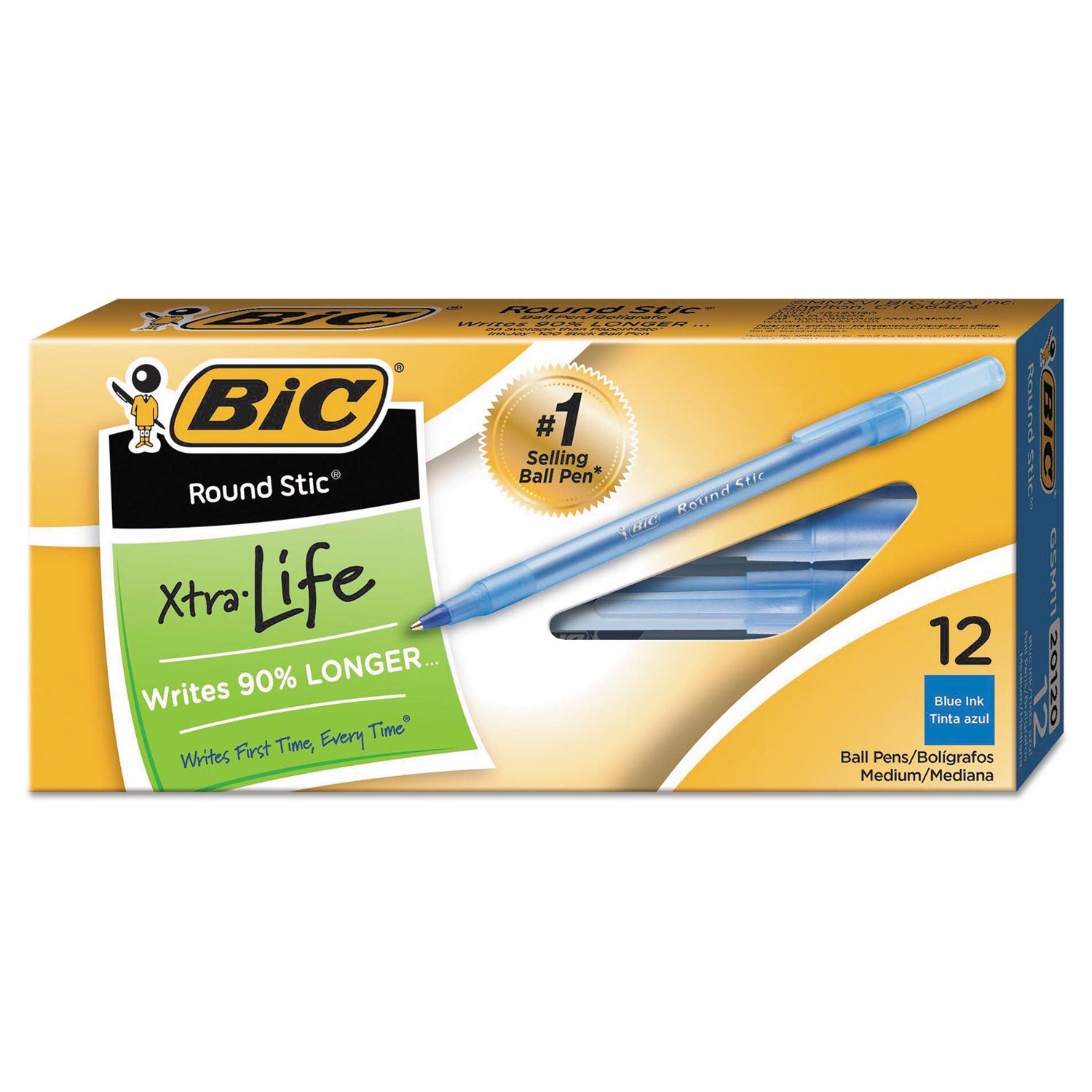 Round Stic Xtra Life Ballpoint Pen | Blue | Dozen