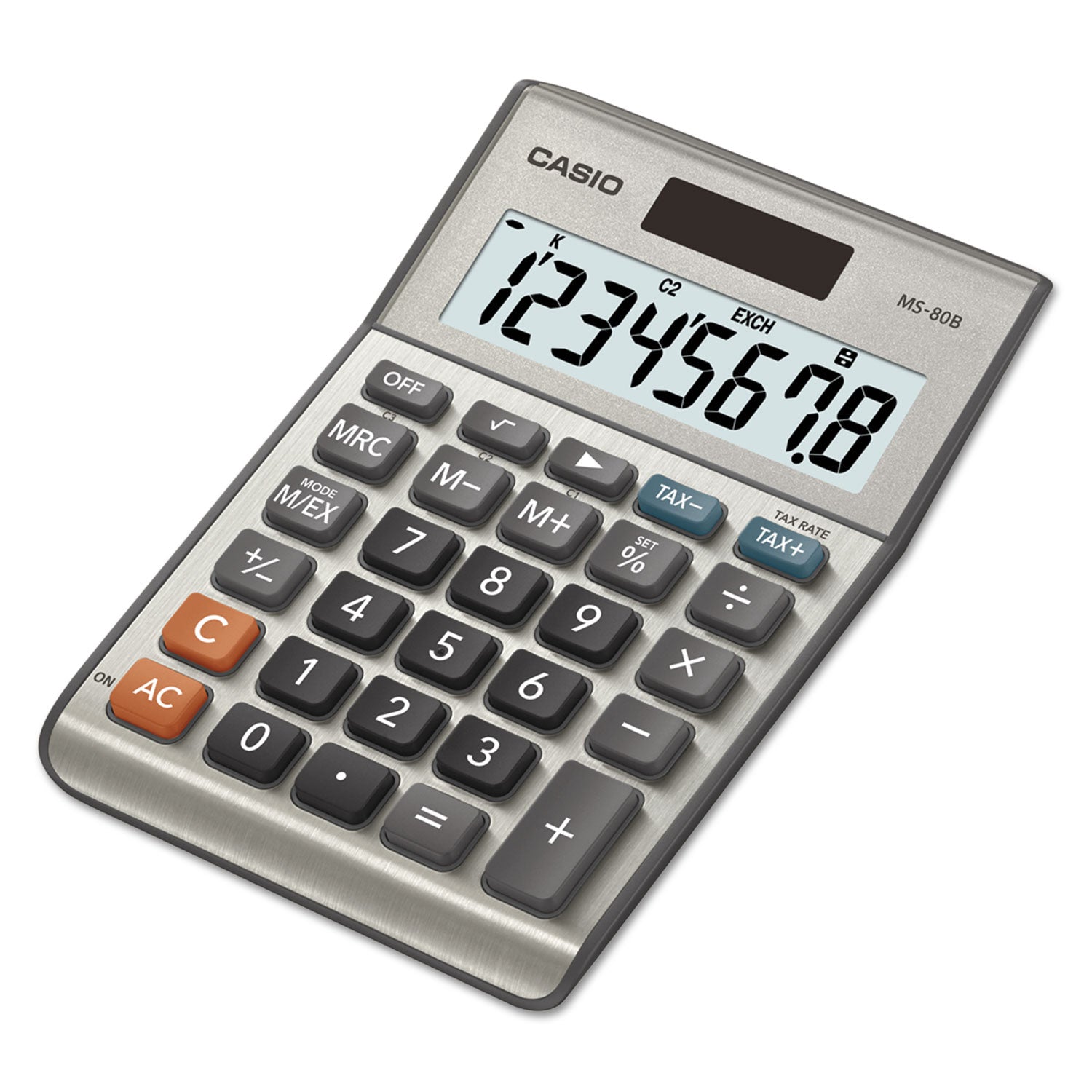 Casio® Ms-80b Tax And Currency Calculator, 8-Digit Lcd