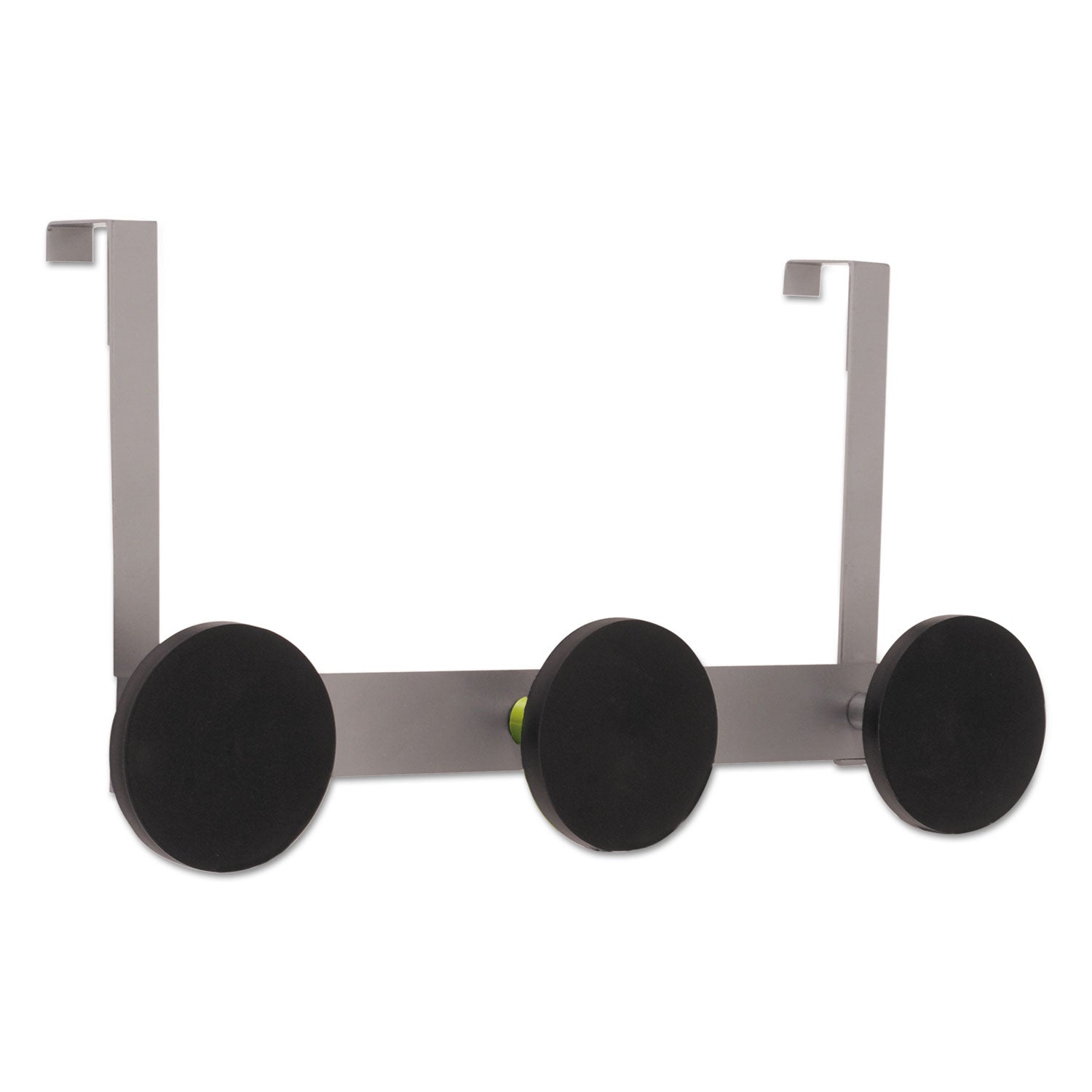 Alba™ Over the Door Coat Hook, Metal and Plastic, 3 Pegs, Black, 20 lb Capacity
