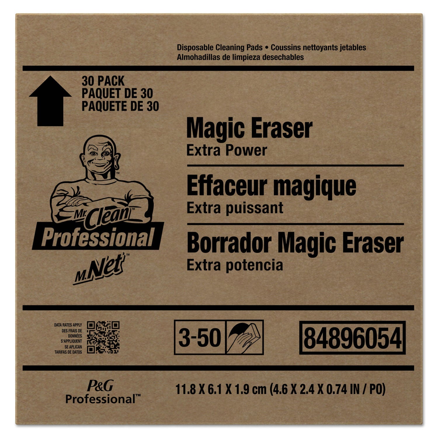 Mr. Clean® Magic Eraser Extra Durable, 4.6 X 2.4, 0.7" Thick, White, 30/carton