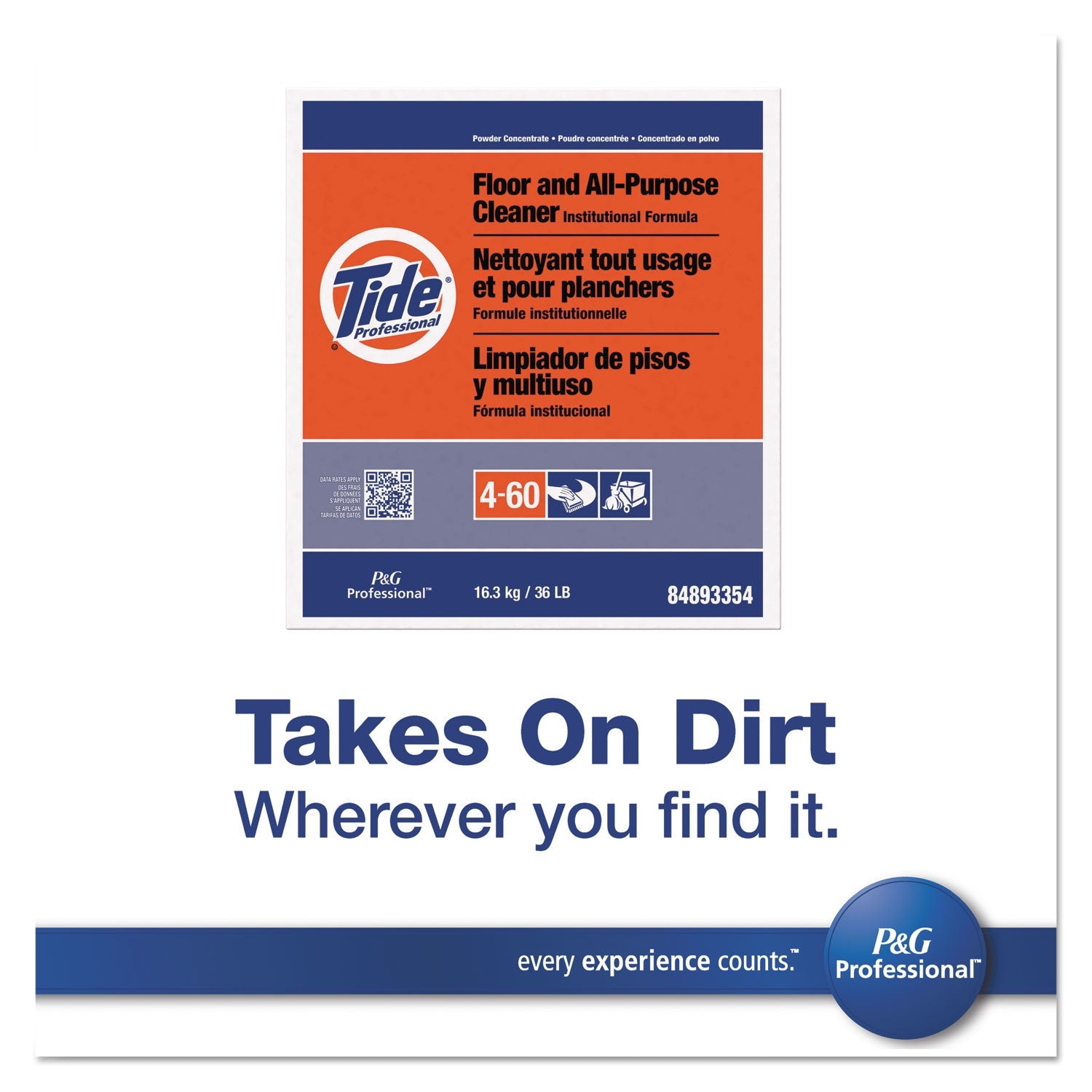 Tide® Professional™ Floor And All-Purpose Cleaner, 36 Lb Box
