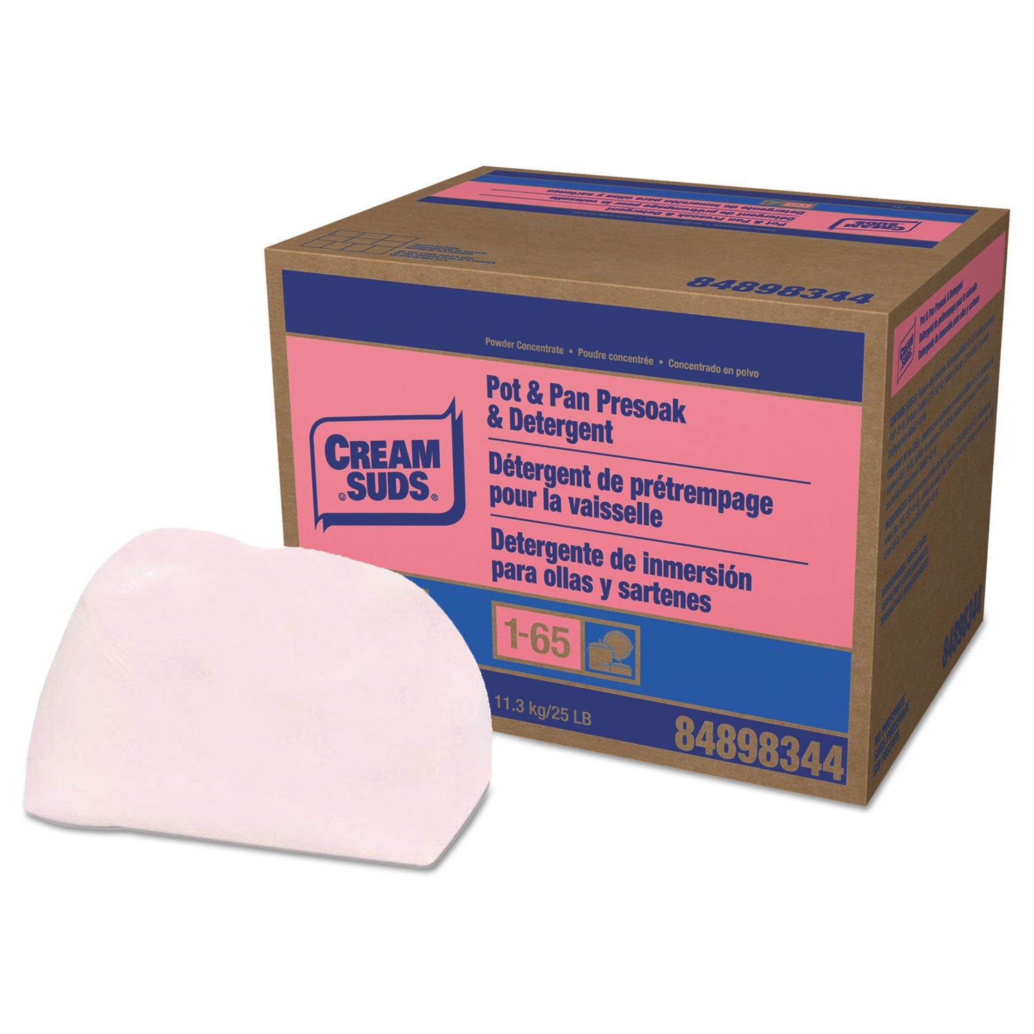 Cream Suds® Manual Pot and Pan Presoak and Detergent without Phosphate, Baby Powder Scent, Powder, 25 lb Box