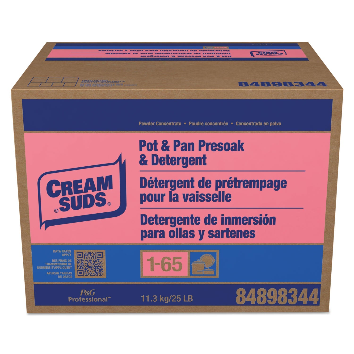 Cream Suds® Manual Pot and Pan Presoak and Detergent without Phosphate, Baby Powder Scent, Powder, 25 lb Box
