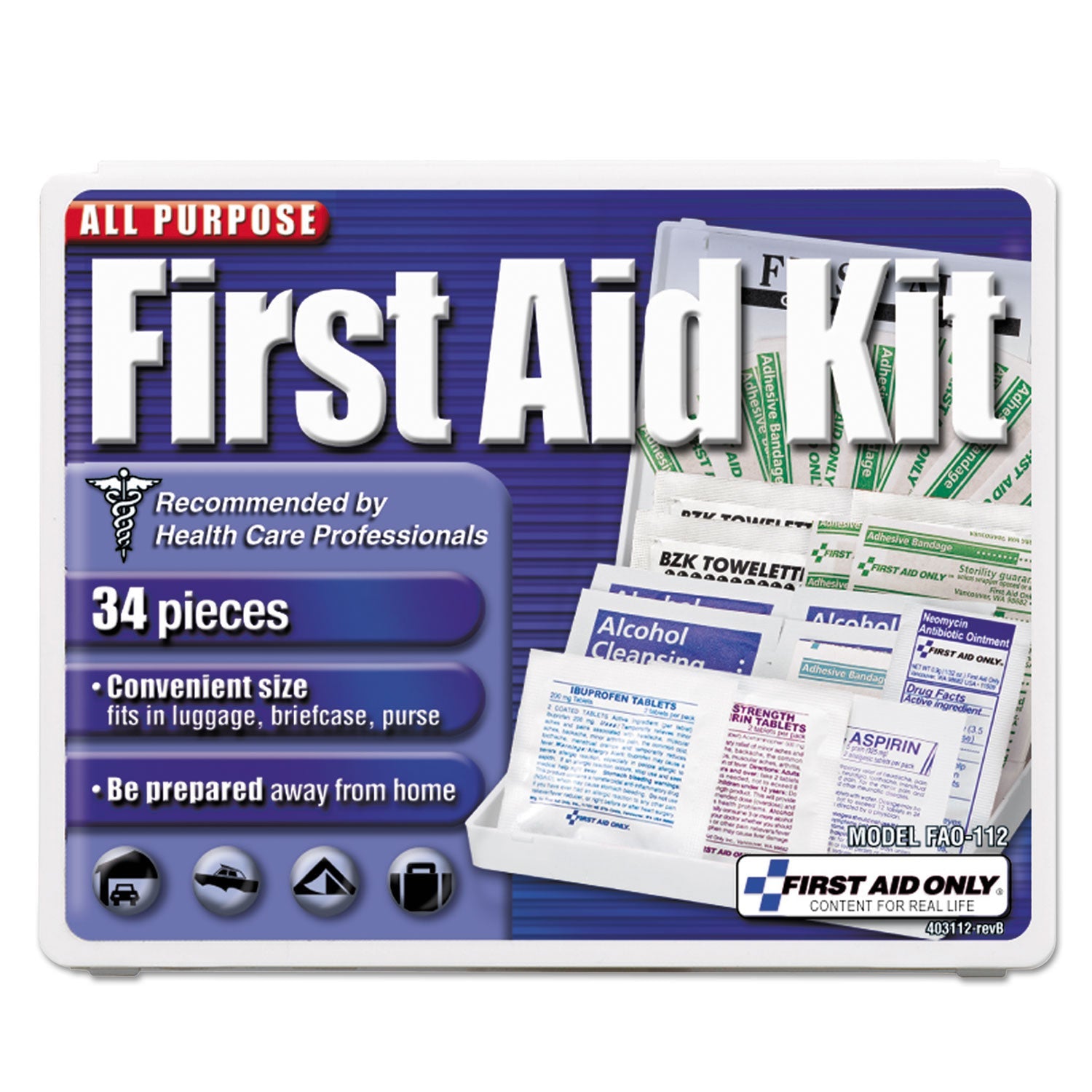 All-Purpose First Aid Kit | 34-Piece Plastic Case