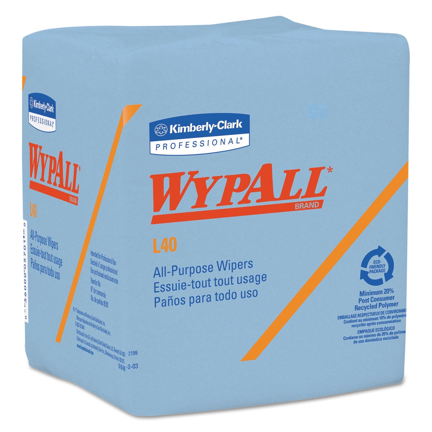 L40 Wiper | 1/4 Fold, Blue, 56/Box, 12 Boxes/CT