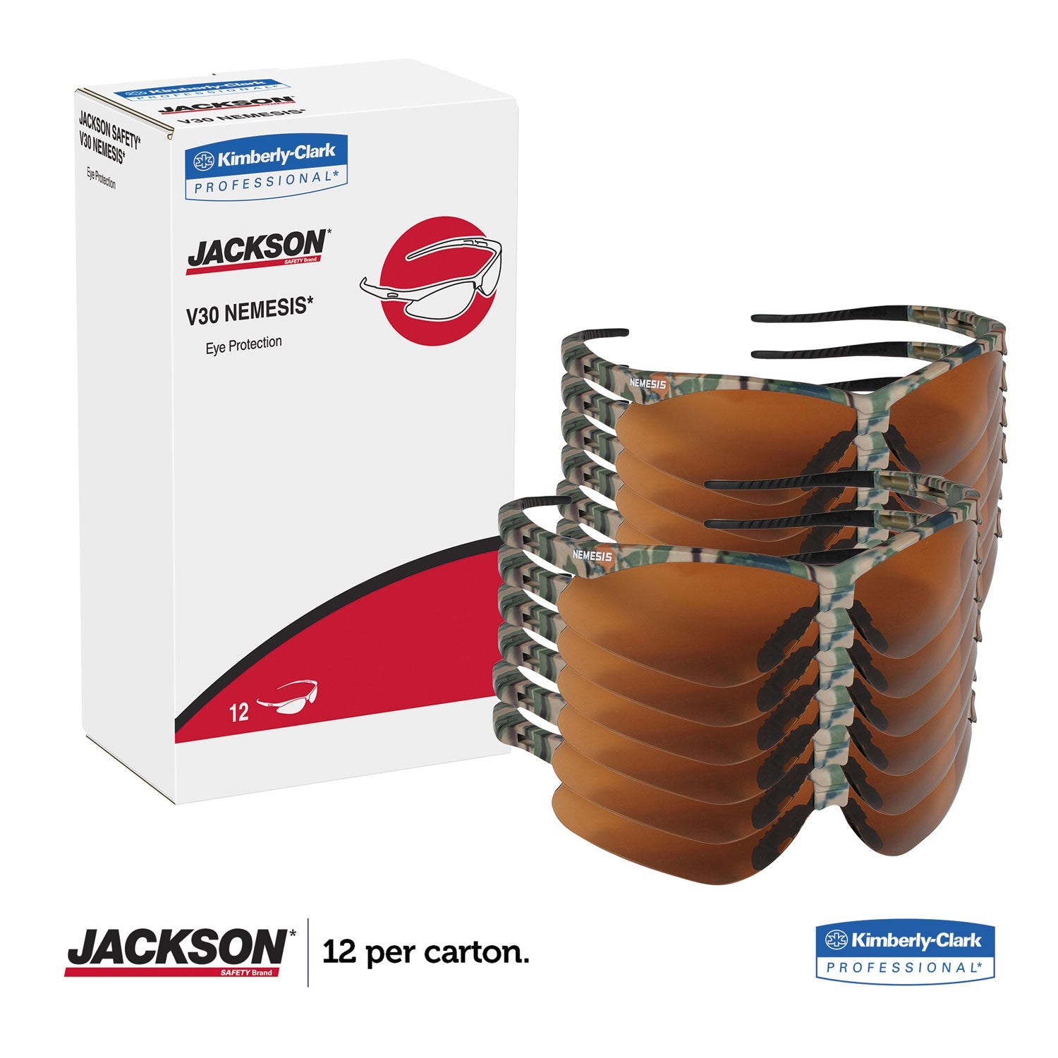 KleenGuard™ Nemesis Safety Glasses, Camo Frame, Bronze Lens - Bloom Skins