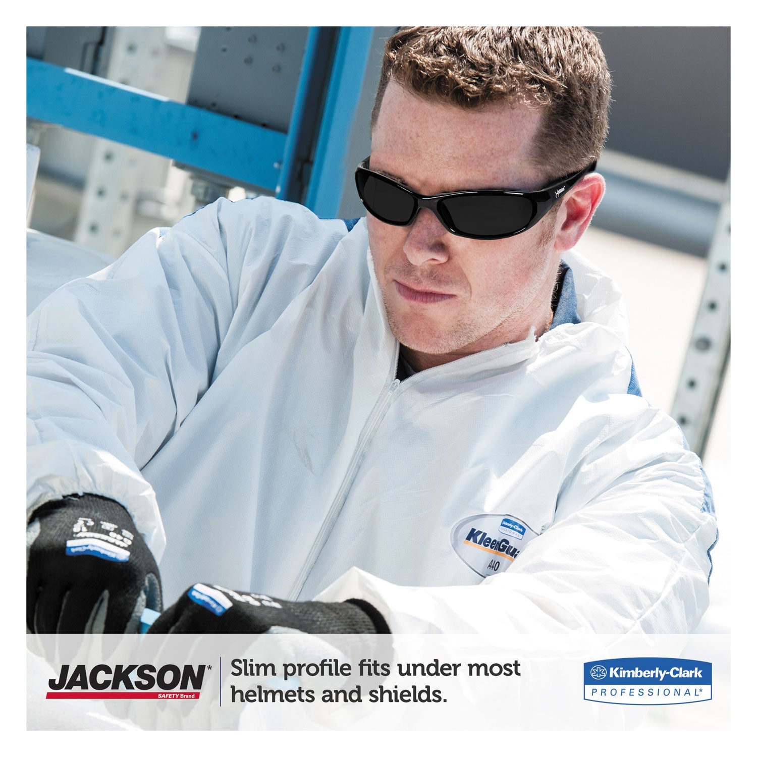 KleenGuard™ V40 HellRaiser Safety Glasses, Black Frame, Smoke Lens - Bloom Skins