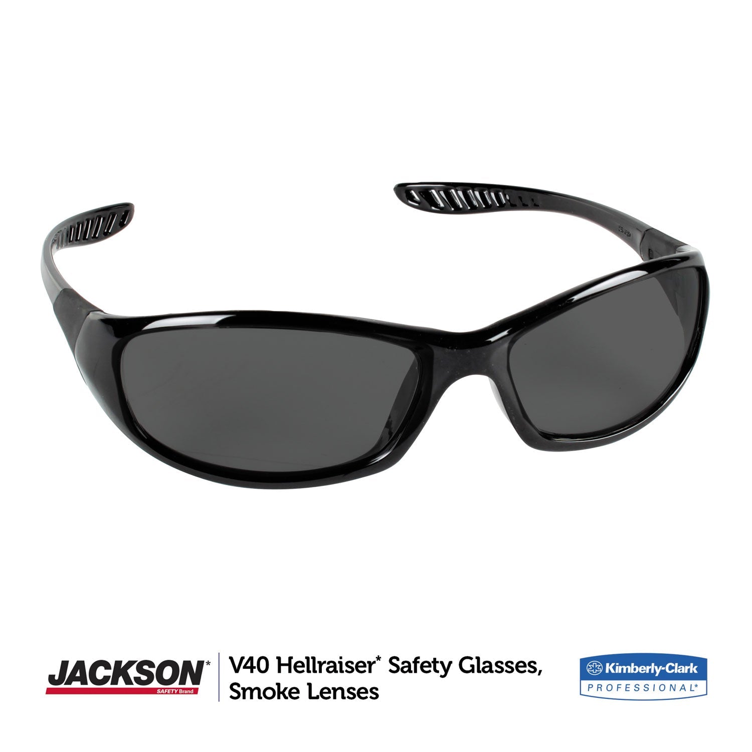 KleenGuard™ V40 HellRaiser Safety Glasses, Black Frame, Smoke Lens - Bloom Skins