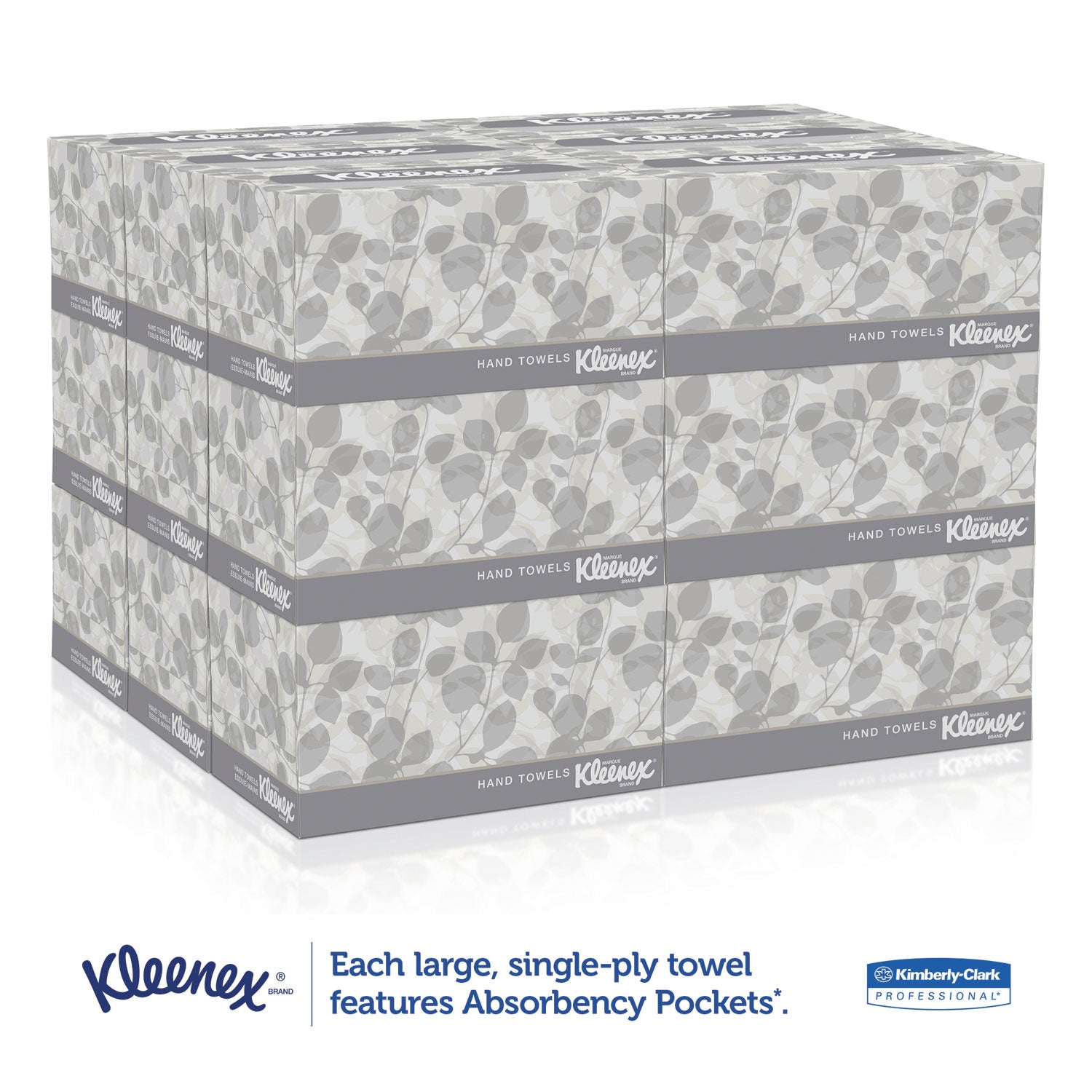 Kleenex® Hand Towels, POP-UP Box, Cloth, 1-Ply, 9 x 10.5, Unscented, White, 120/Box, 18 Boxes/Carton