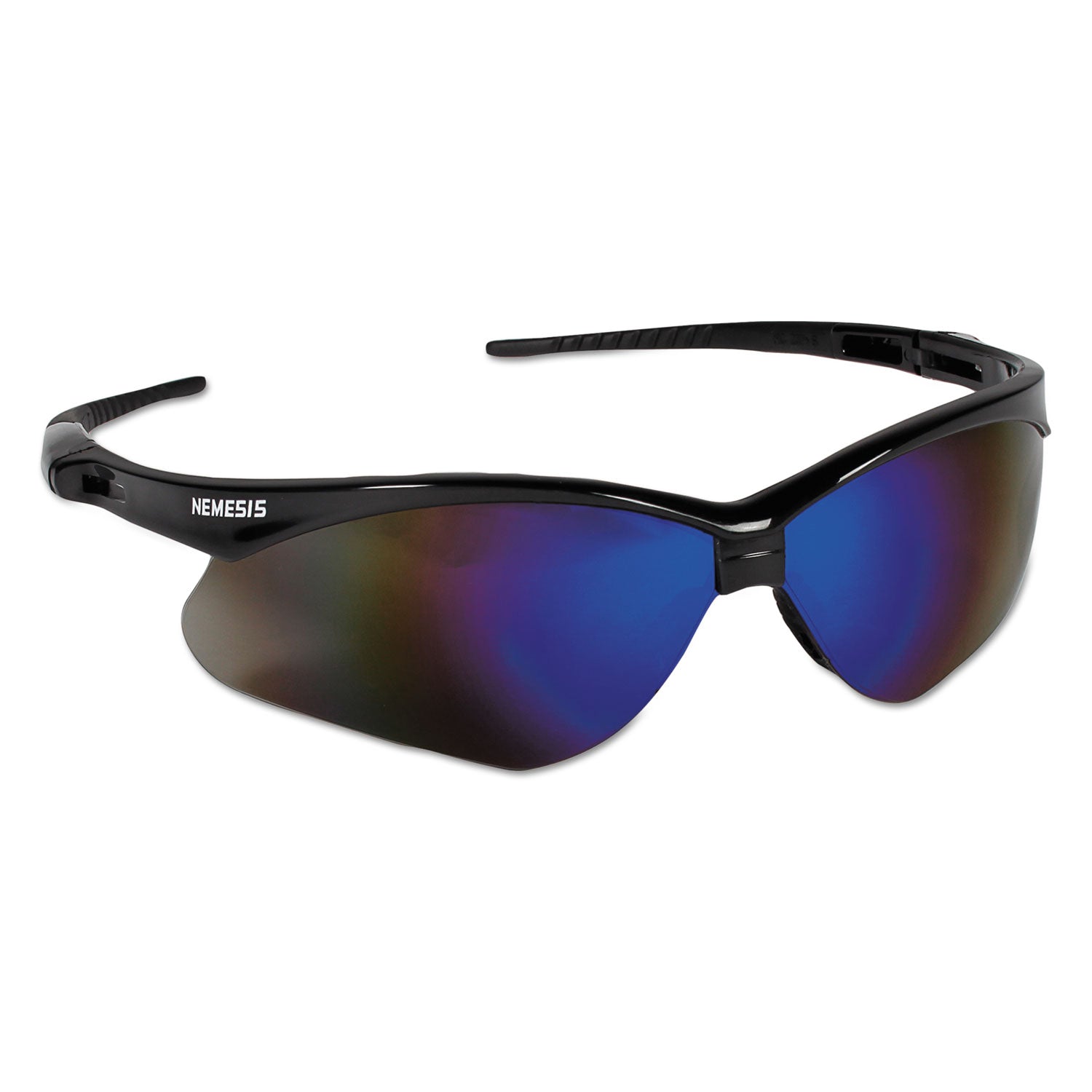 KleenGuard™ Nemesis Safety Glasses, Black Frame, Blue Mirror Lens - Bloom Skins