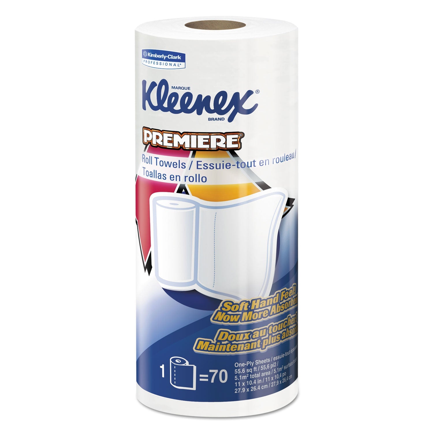 Kleenex® Premiere Kitchen Roll Towels, 1-Ply, 11 x 10.4, White, 70/Roll, 24 Rolls/Carton