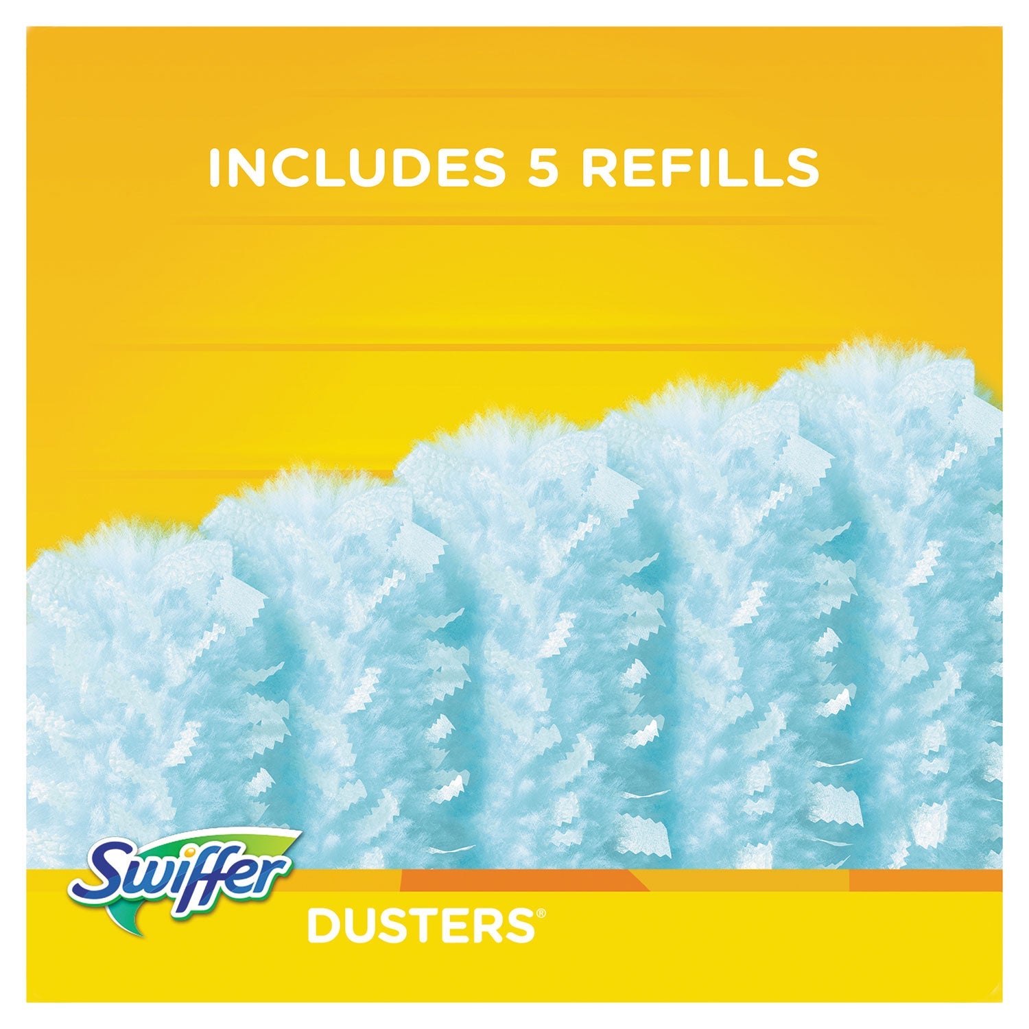 Swiffer® Dusters Starter Kit, Dust Lock Fiber, 6" Handle, Blue/yellow