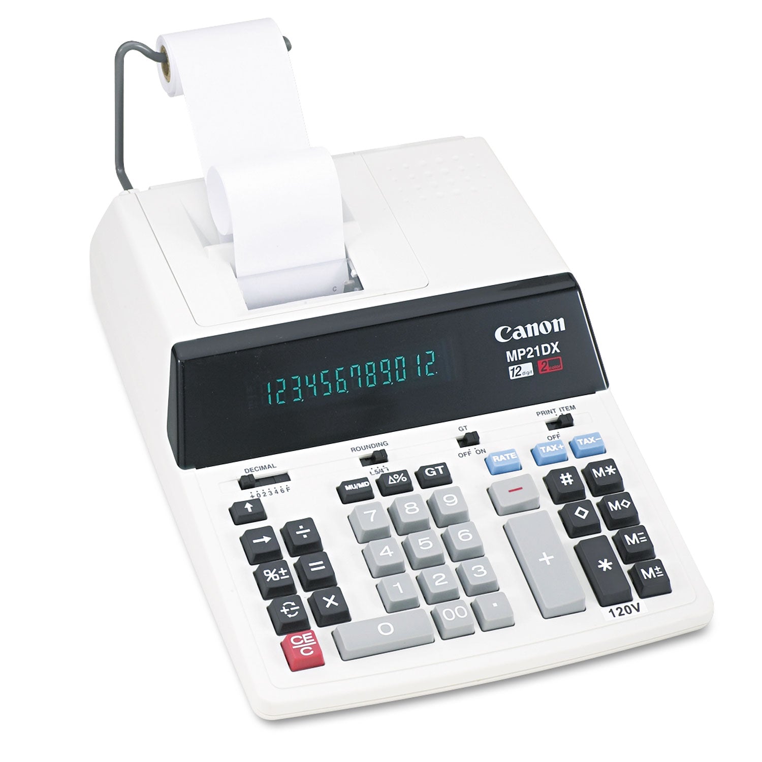 Canon® Mp21dx 12-Digit Ribbon Printing Calculator, Black/red Print, 3.5 Lines/sec