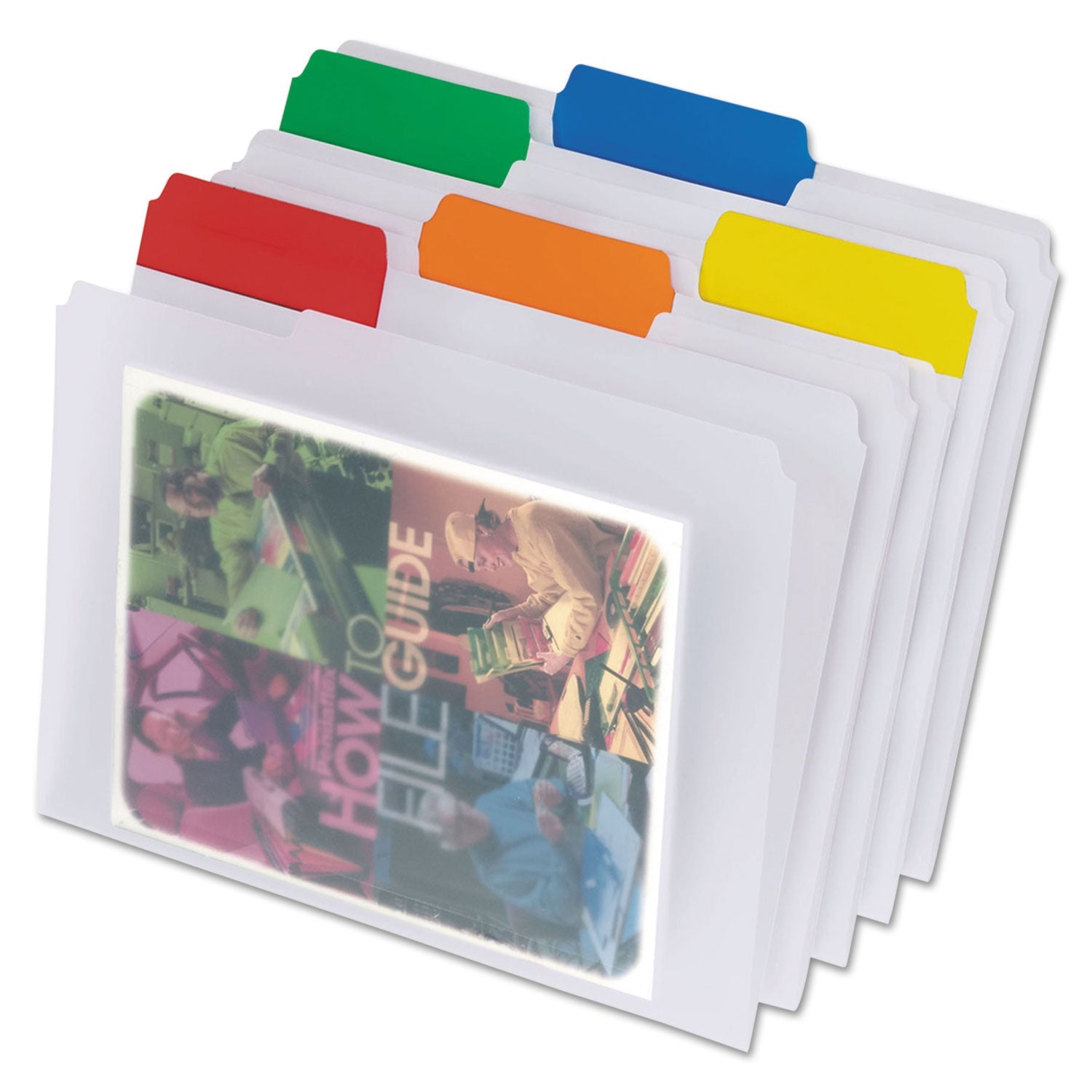 Pendaflex® Poly File Folders, 1/3-Cut Tabs: Assorted, Letter Size, Clear, 25/Box