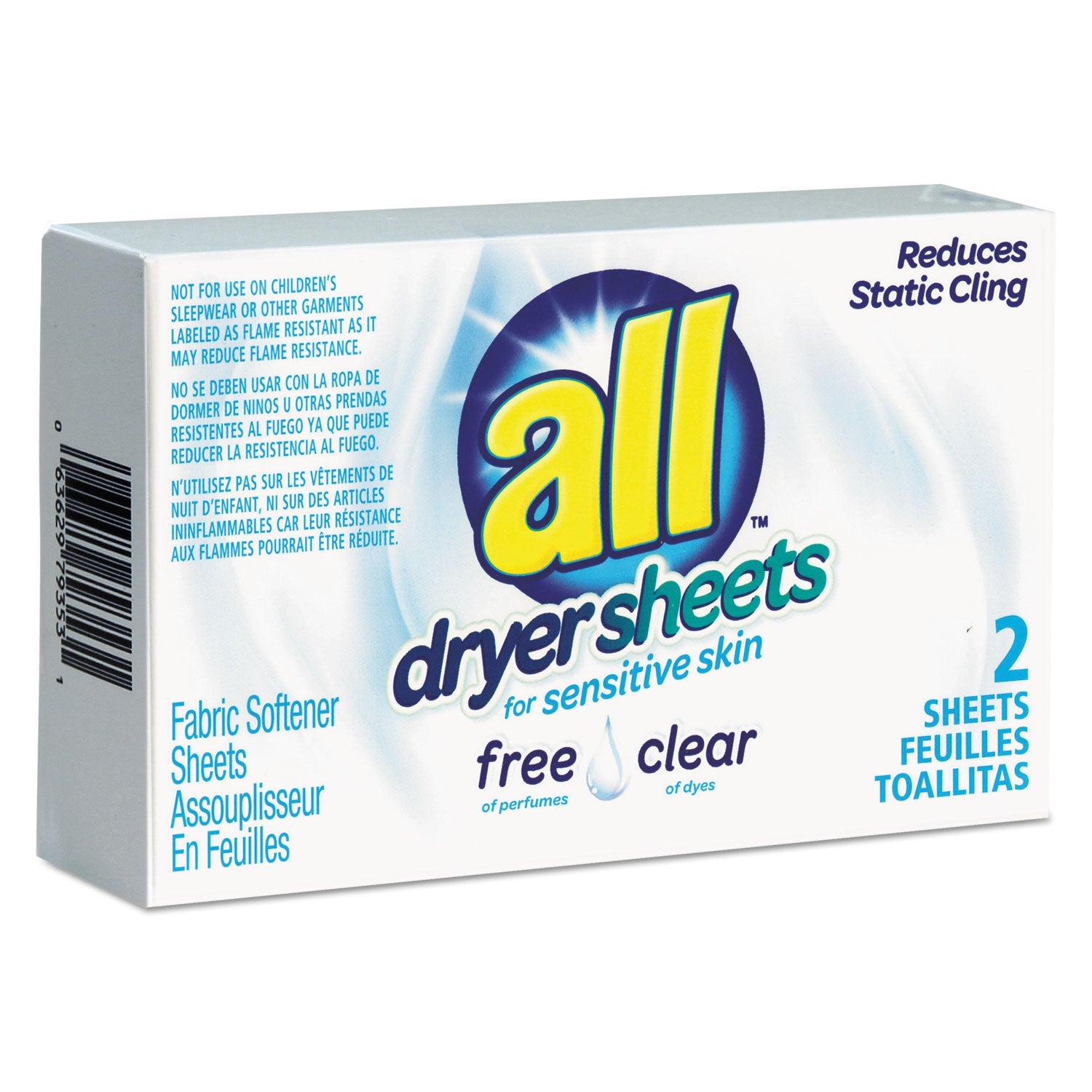 Free Clear Vend Pack Dryer Sheets | 100 Box/ctn