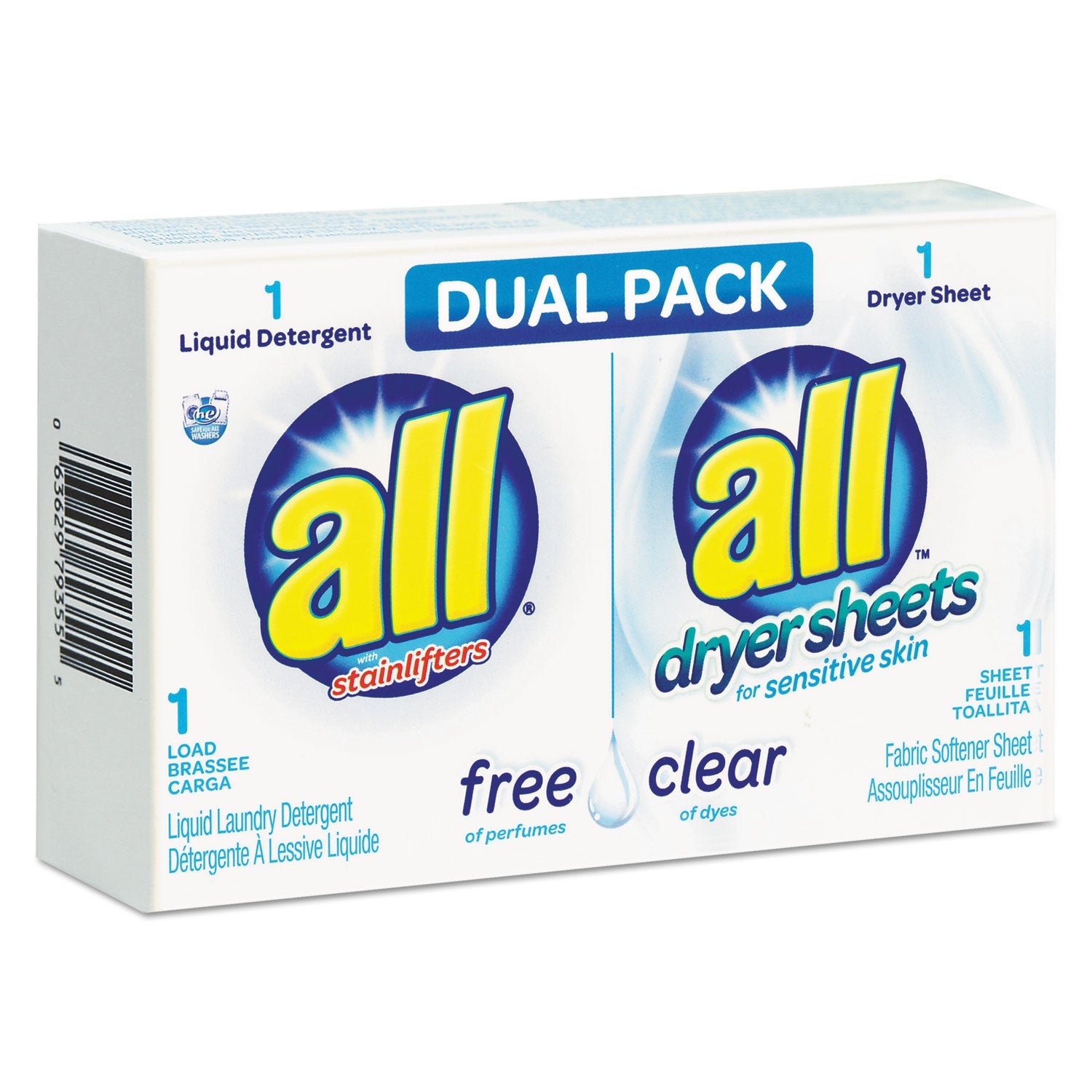 Free Clear HE Liquid Laundry Detergent/Dryer Shts