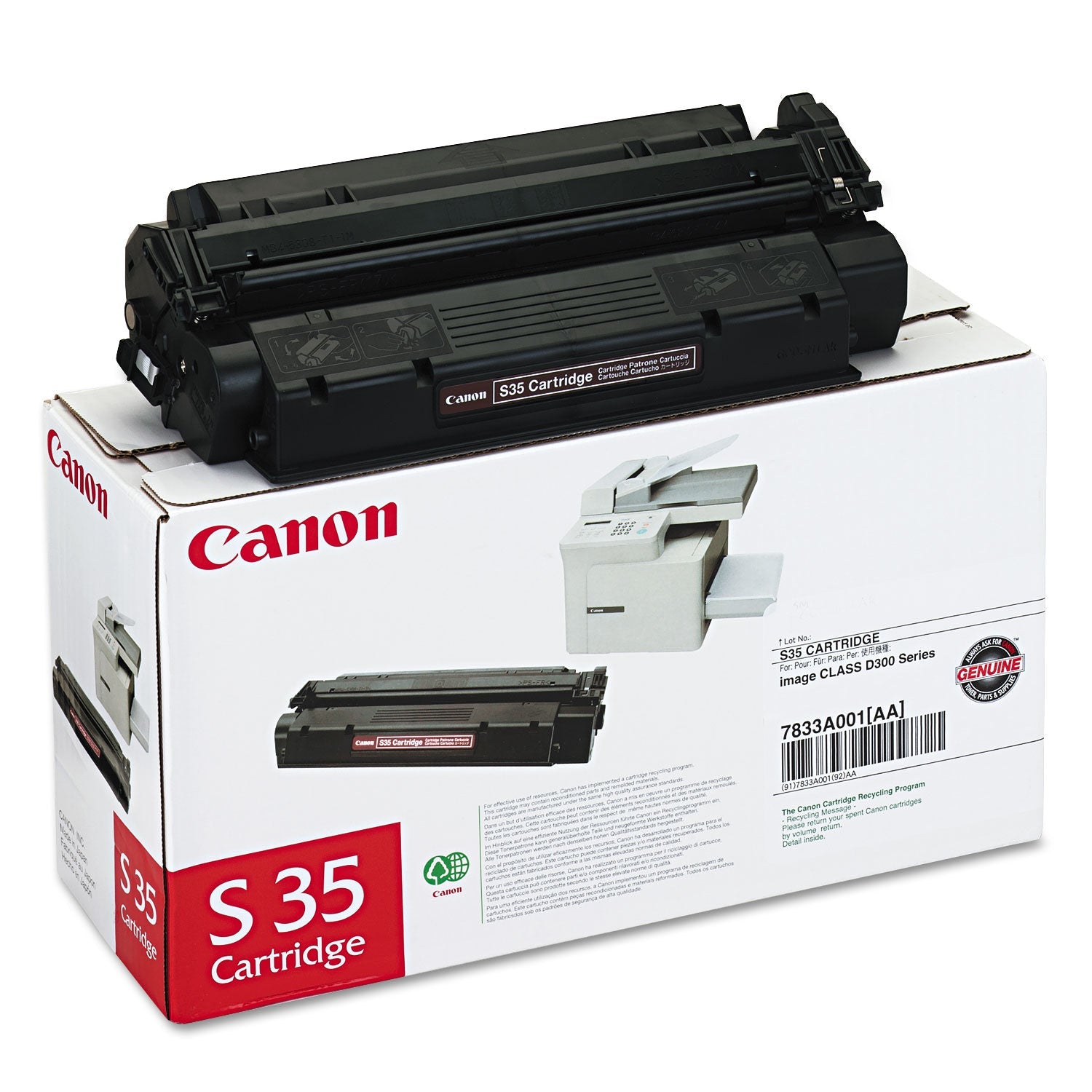 Canon® 7833a001 (s35) Toner, 3,500 Page-Yield, Black