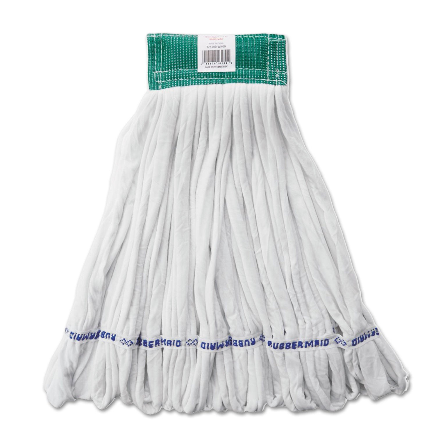Rubbermaid® Commercial Rough Floor Mop Head, Medium, Cotton/synthetic, White, 12/carton