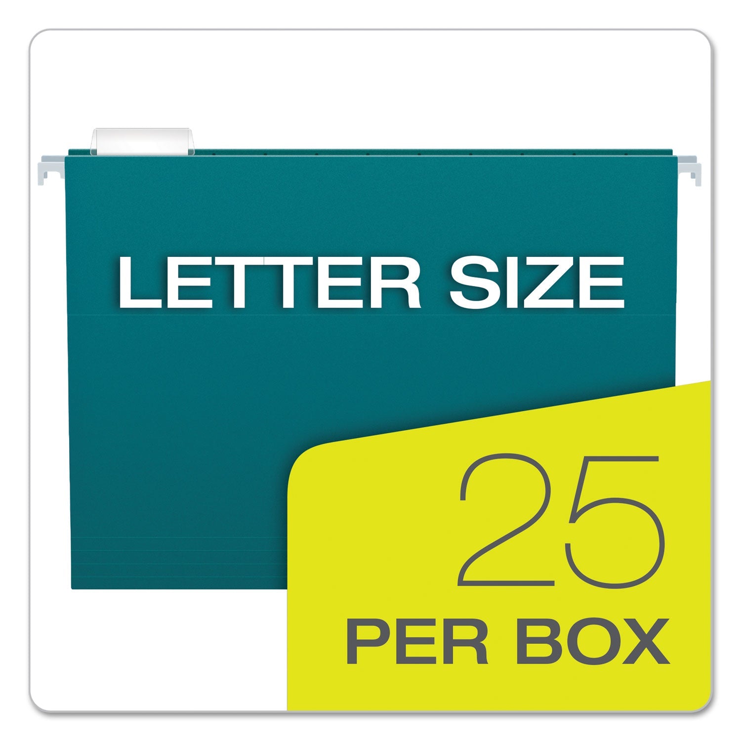Pendaflex® Colored Hanging Folders, Letter Size, 1/5-Cut Tabs, Teal, 25/Box - Bloom Skins